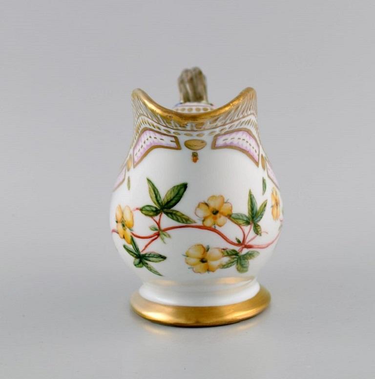 Danish Antique Royal Copenhagen Flora Danica Sauce Jug in Hand-Painted Porcelain