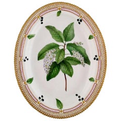 Antique Royal Copenhagen Flora Danica Serving Dish in Hand-Painted Porcelain