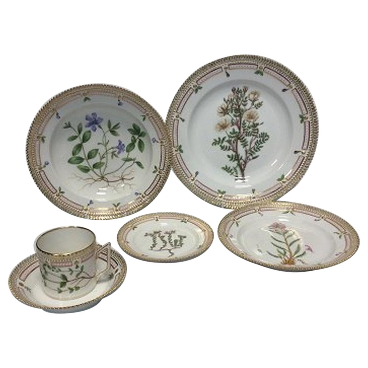 Antique Royal Copenhagen Flora Danica Set for 12 Persons 72 Pieces For Sale