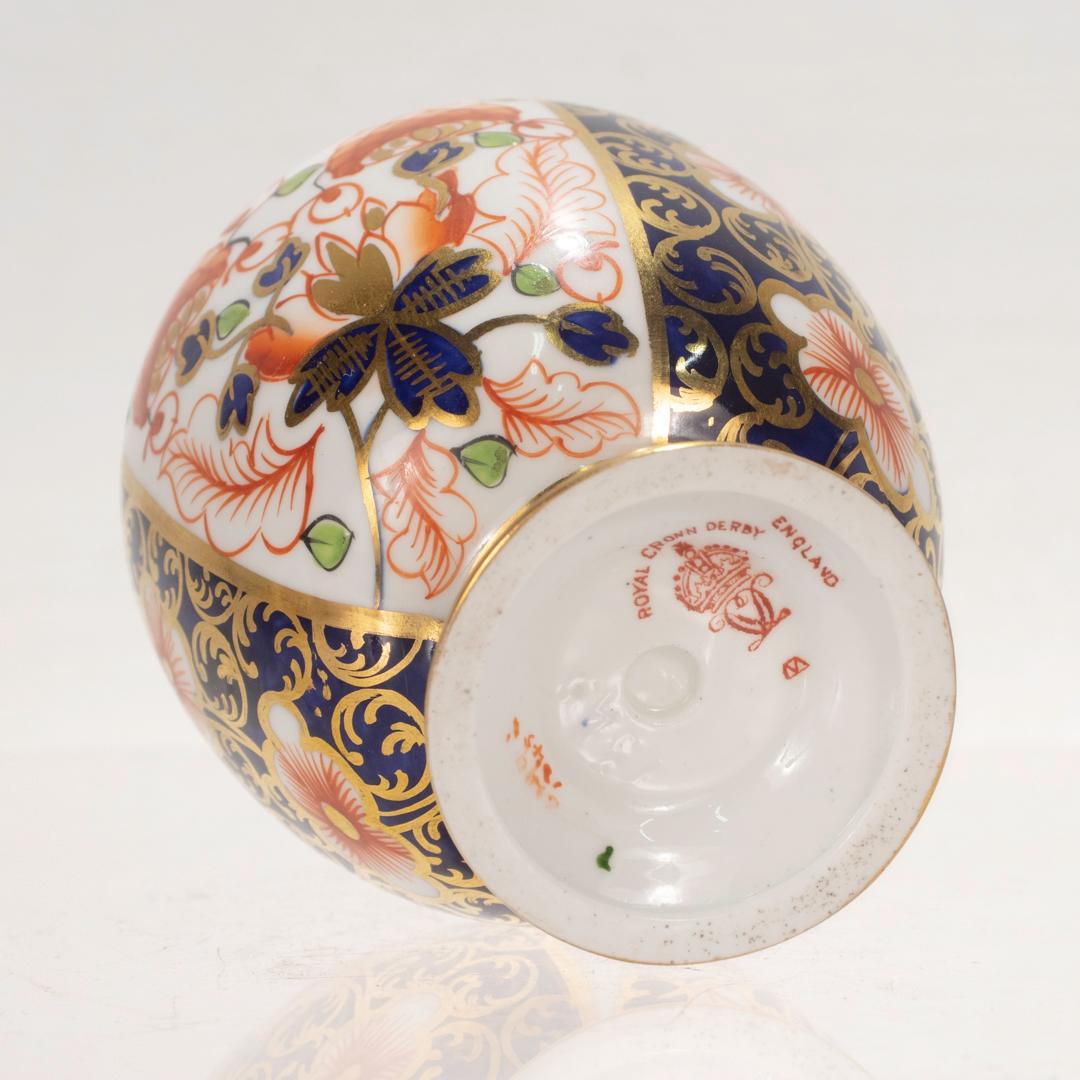 Antique Royal Crown Derby Imari Porcelain Covered Vase Pattern no. 6299 For Sale 3