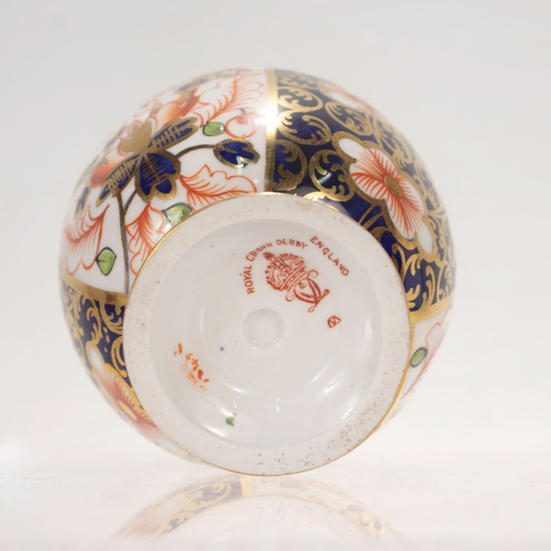 Antique Royal Crown Derby Imari Porcelain Covered Vase Pattern no. 6299 For Sale 4
