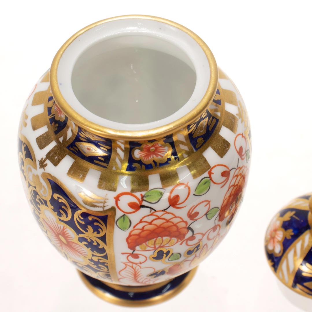 Antique Royal Crown Derby Imari Porcelain Covered Vase Pattern no. 6299 For Sale 7