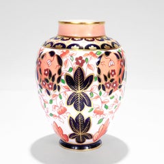 Antiguo Jarrón Imari Royal Crown Derby Patrón nº 1366