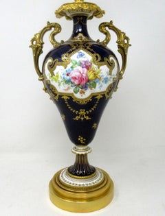 Antique Royal Crown Derby Porcelain Table Lamp Albert Gregory Still Life Flowers