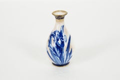 Antique Royal Doulton, Flow Blue Vase Gilt and Blue Floral Design, B1965