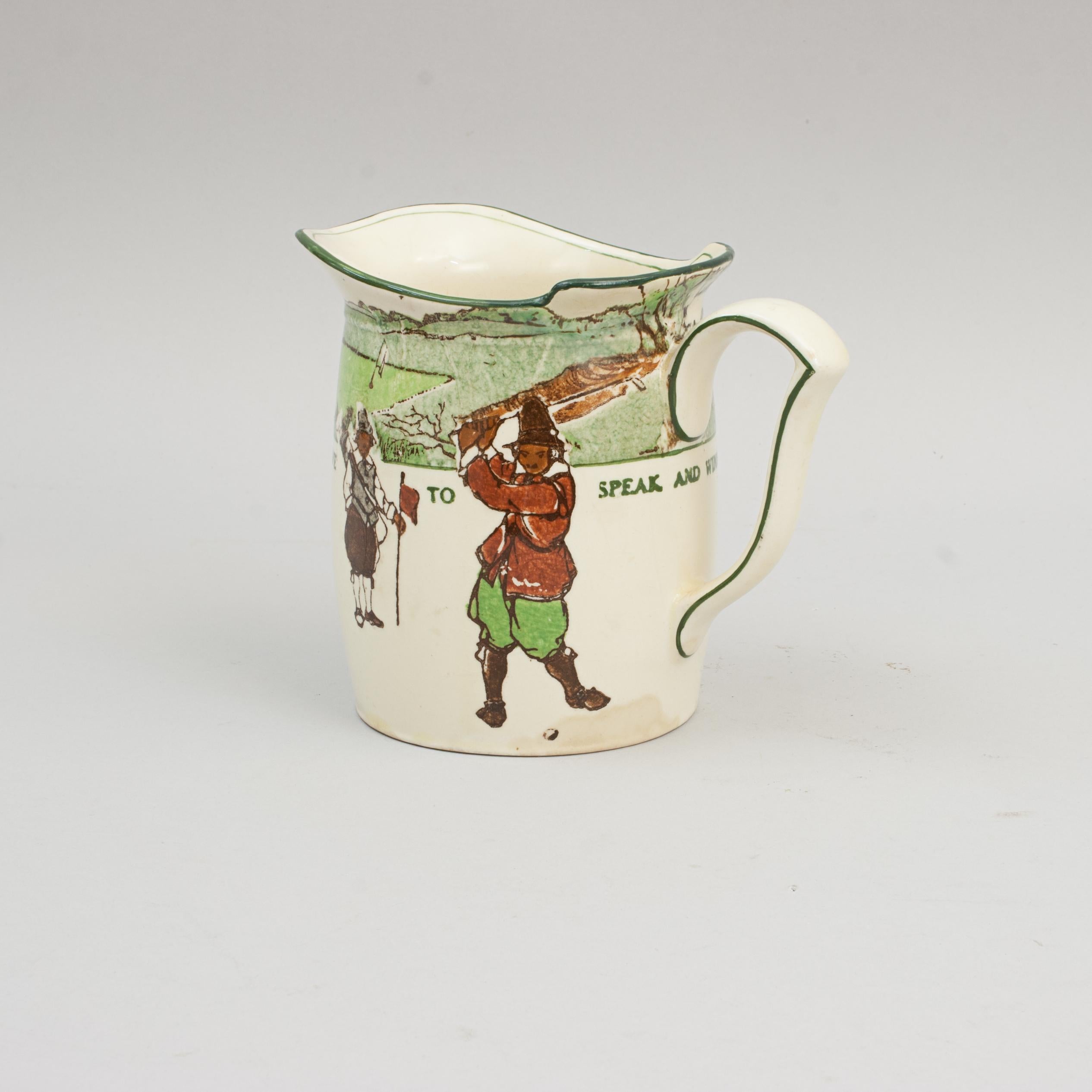 Royal Doulton Series Ware Golf jug.
Royal Doulton jug with polychrome golf scene and the proverb, 