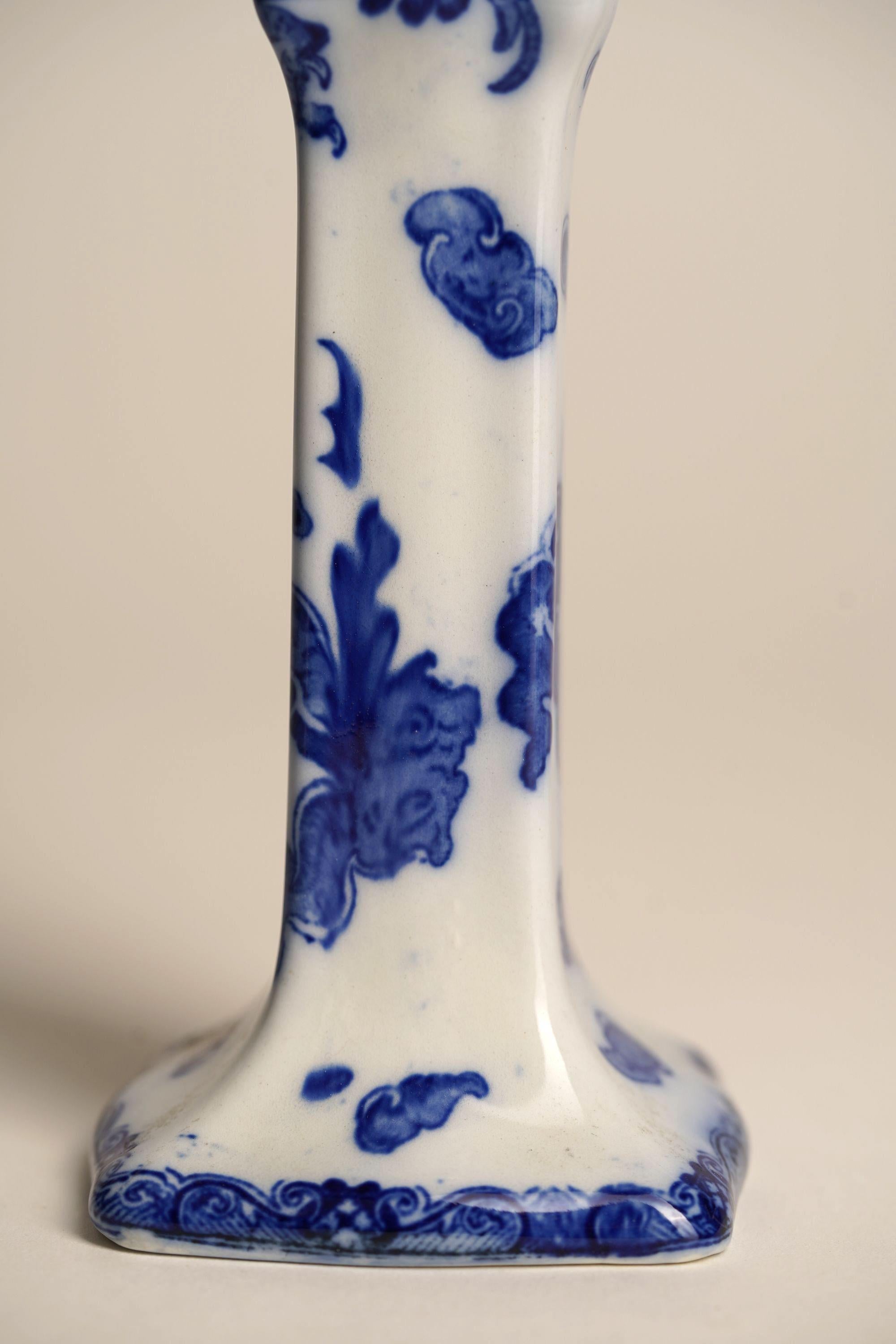Hand-Painted Antique Royal Doulton Hand-painted Porcelain Candle Stands For Sale