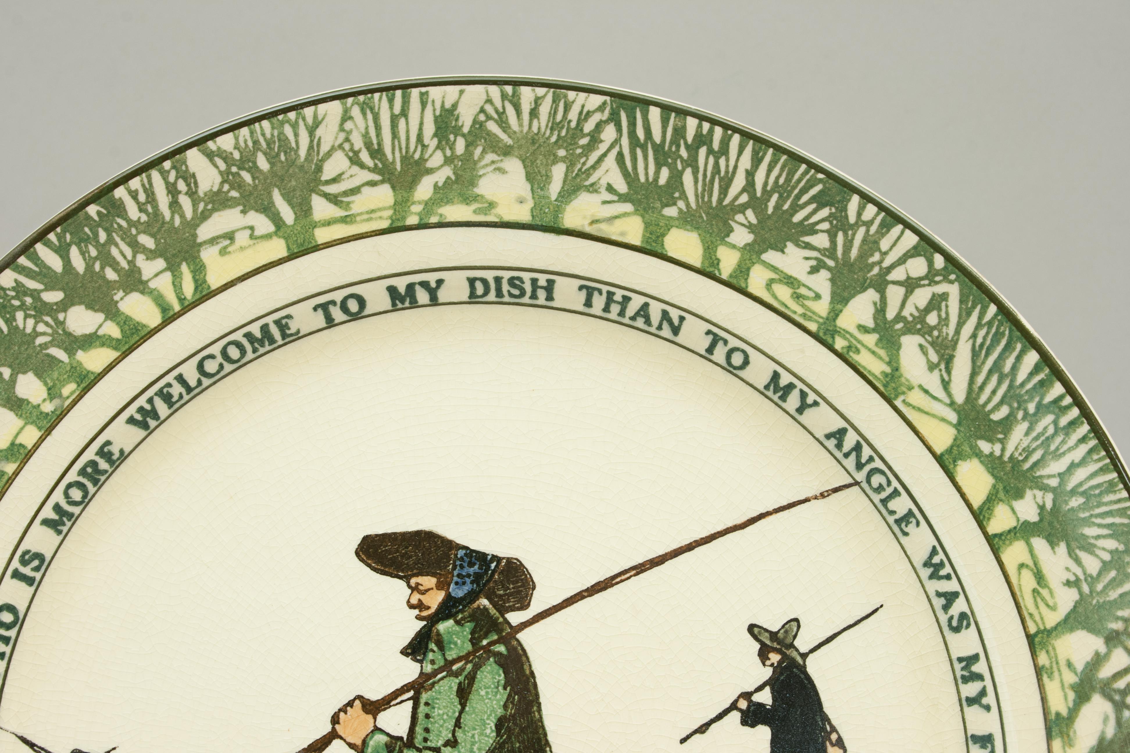 Antique Royal Doulton, Isaac Walton Fishing Plate In Good Condition For Sale In Oxfordshire, GB
