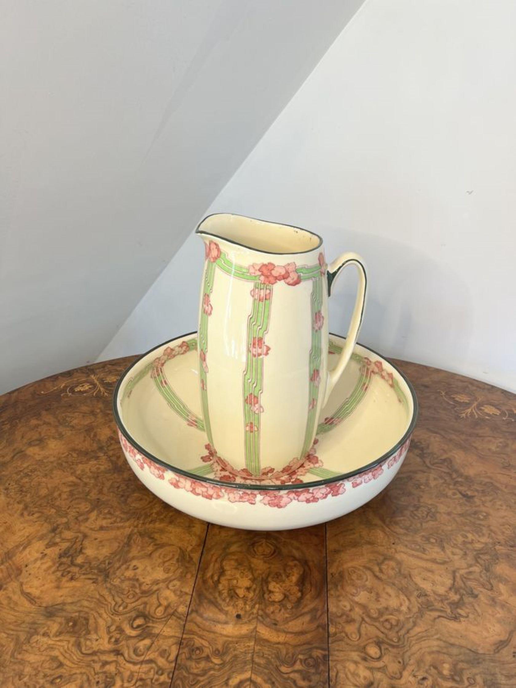20th Century Antique Royal Doulton jug and bowl set  For Sale