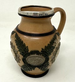 Antique Royal Doulton Lambert Jug Pitcher Sterling Mount Shakespeare Interest