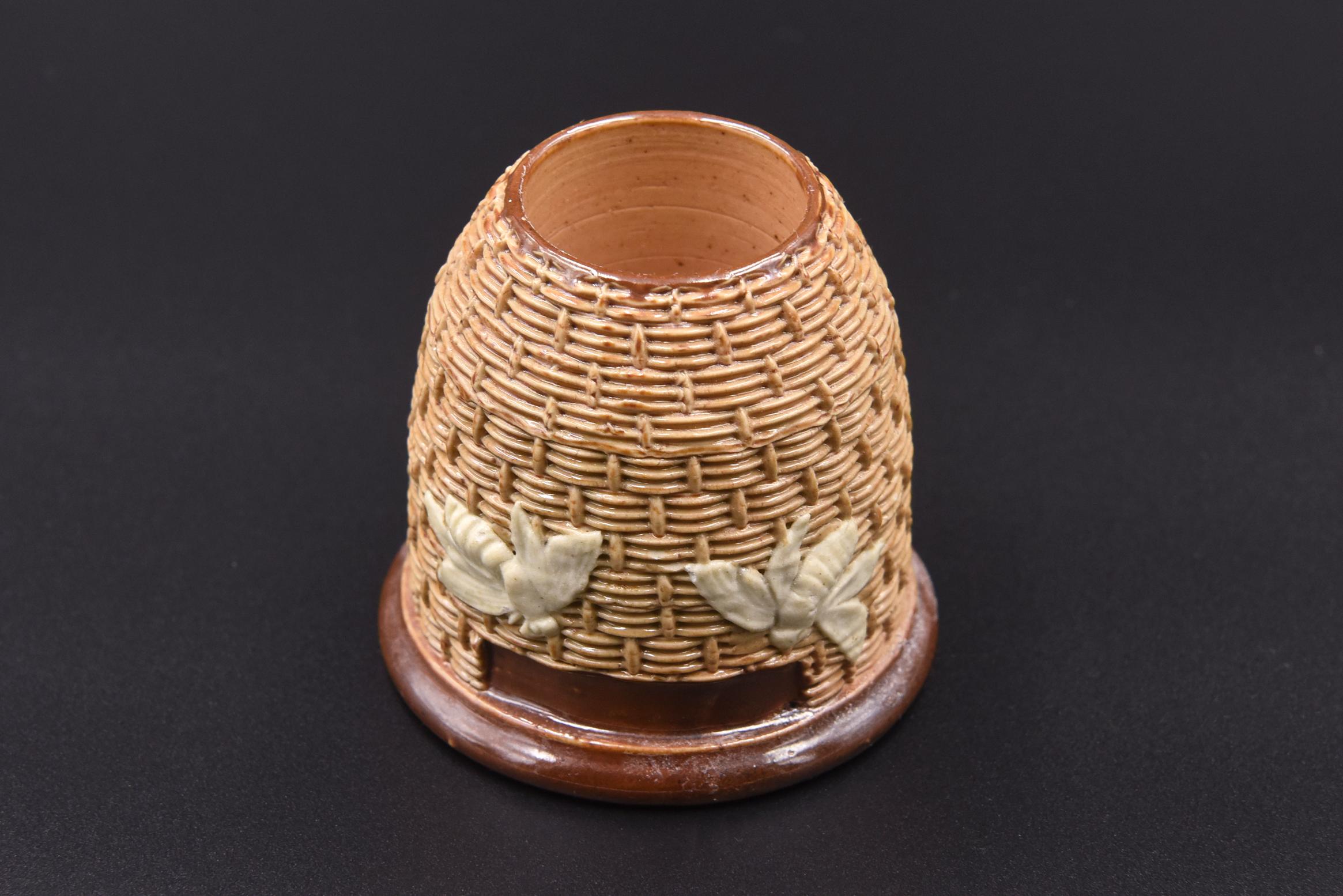 Antique Royal Doulton Lambeth Beehive Bee Match Holder Striker 2