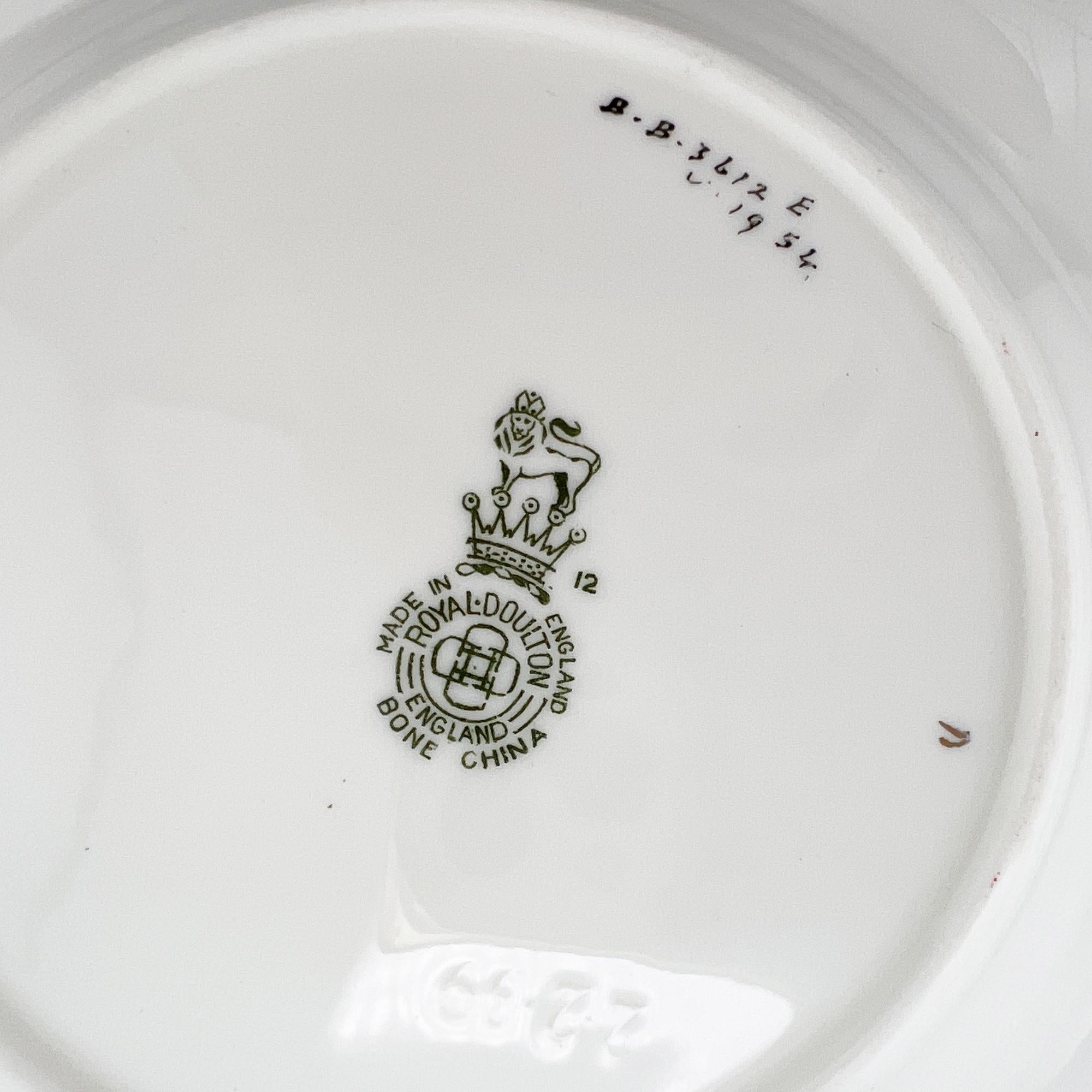 English Antique Royal Doulton Robins Egg Blue and Gold Trinket Dish - 1901 England For Sale
