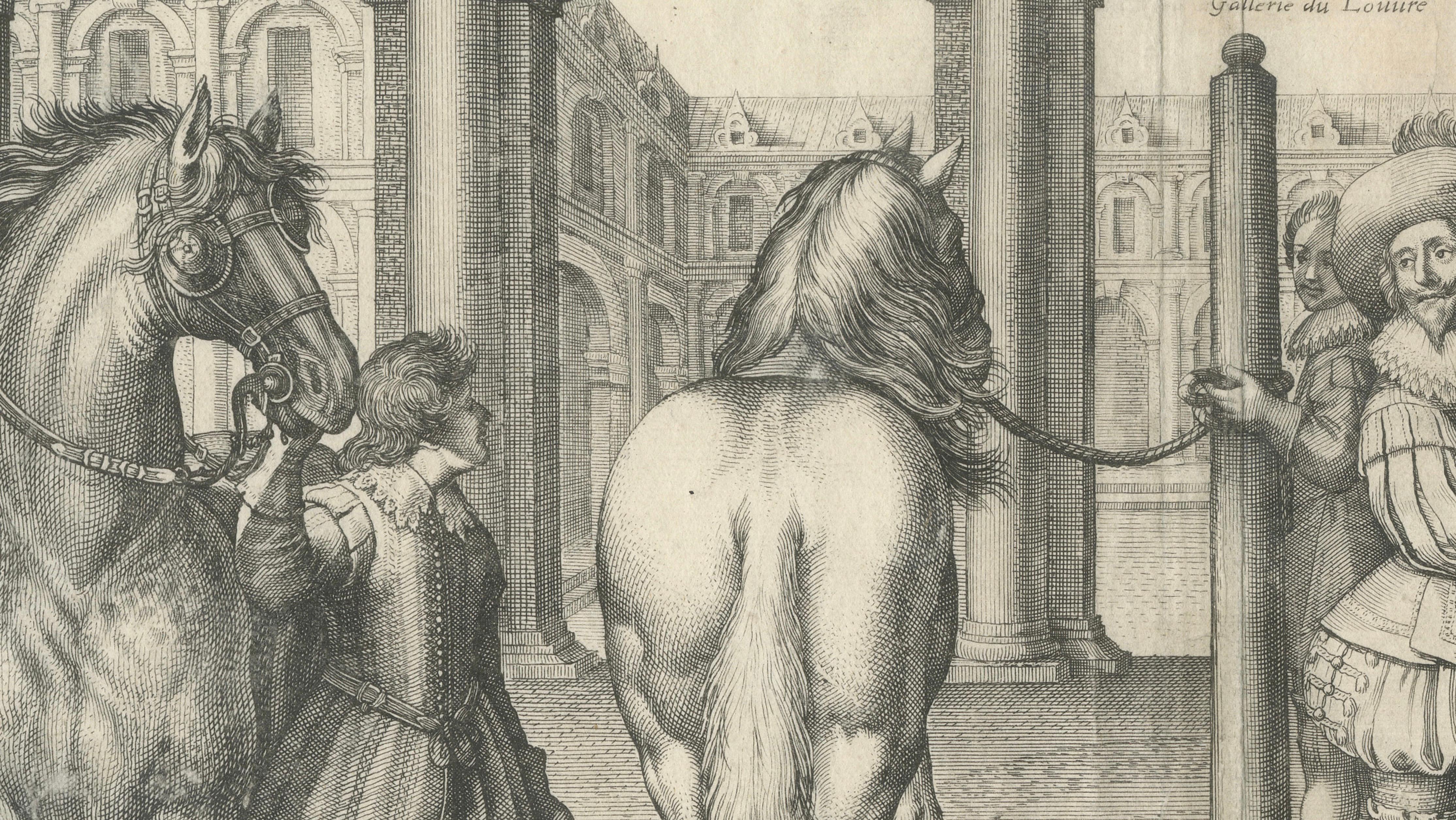 Antique Royal Equestrian Engraving, Le Maneige Royal, France, 1666