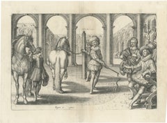 Antique Royal Equestrian Engraving, Le Maneige Royal, France, 1666