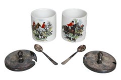 Antique Royal Norfolk Lidded Sugar Bowls with Spoons