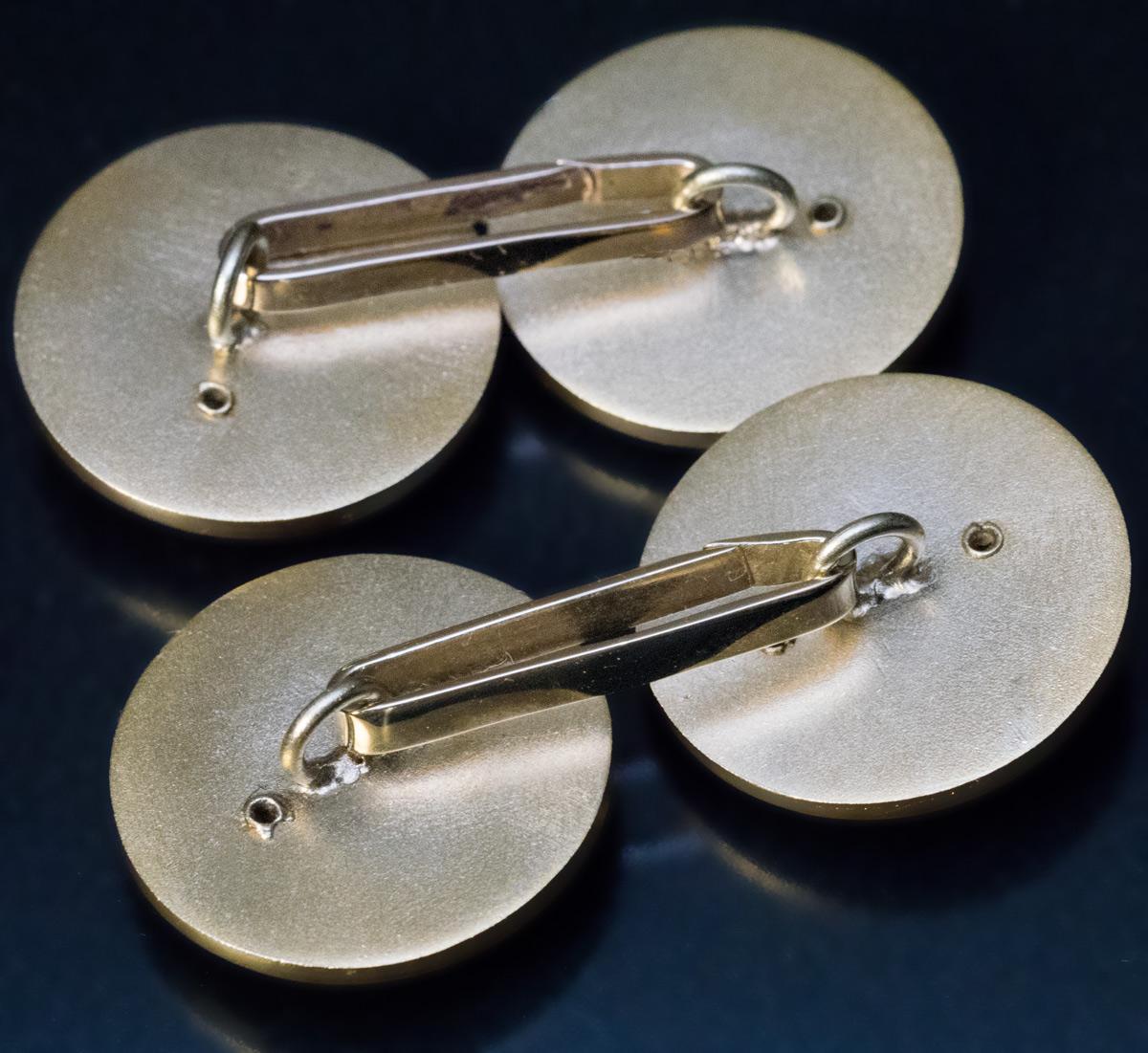 Antike Manschettenknöpfe, Royal Presentation, Gold Platin Emaille Demantoid Diamant im Angebot 1