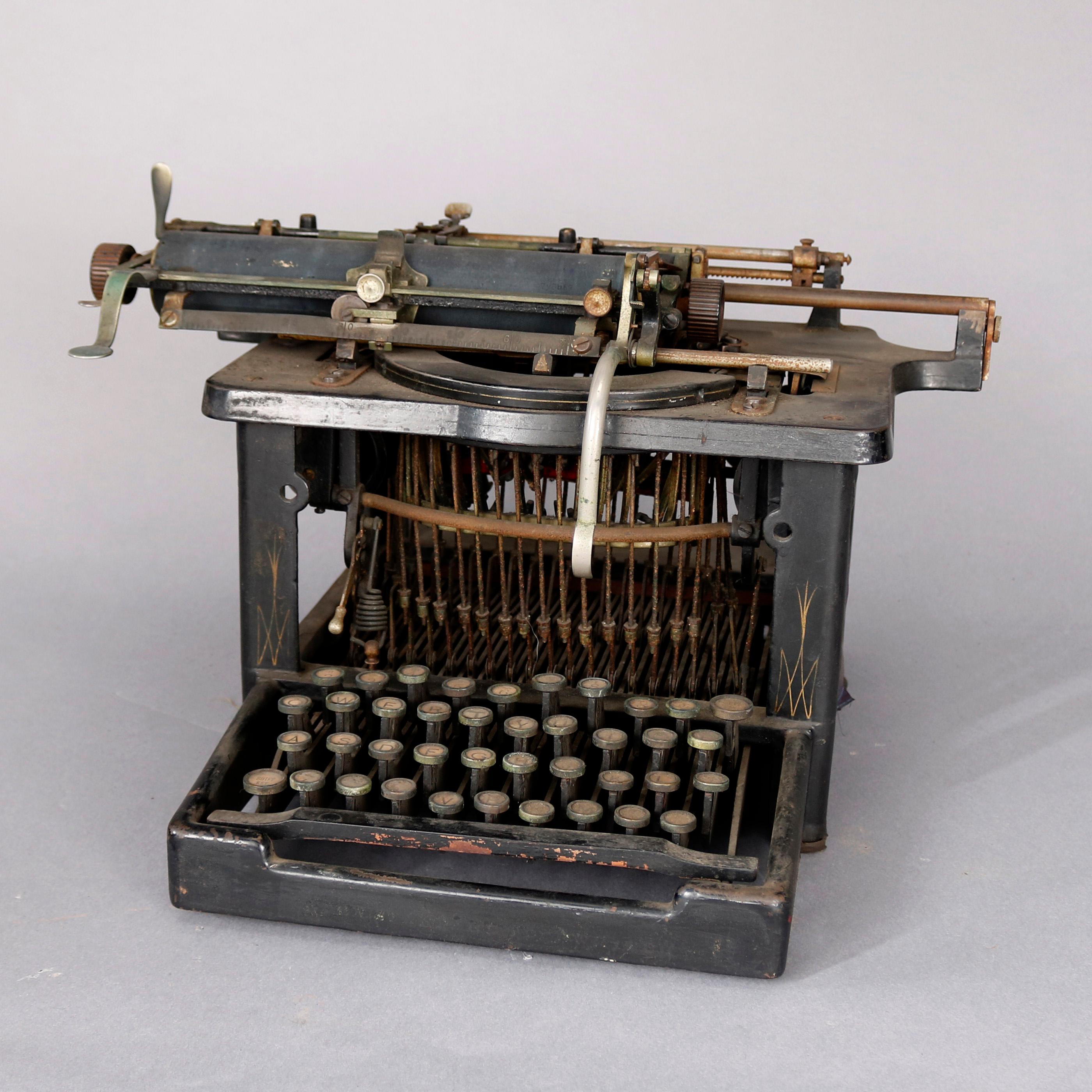 Antique Remington #6 Understrike Portable Desk Typewriter In Good Condition In Big Flats, NY