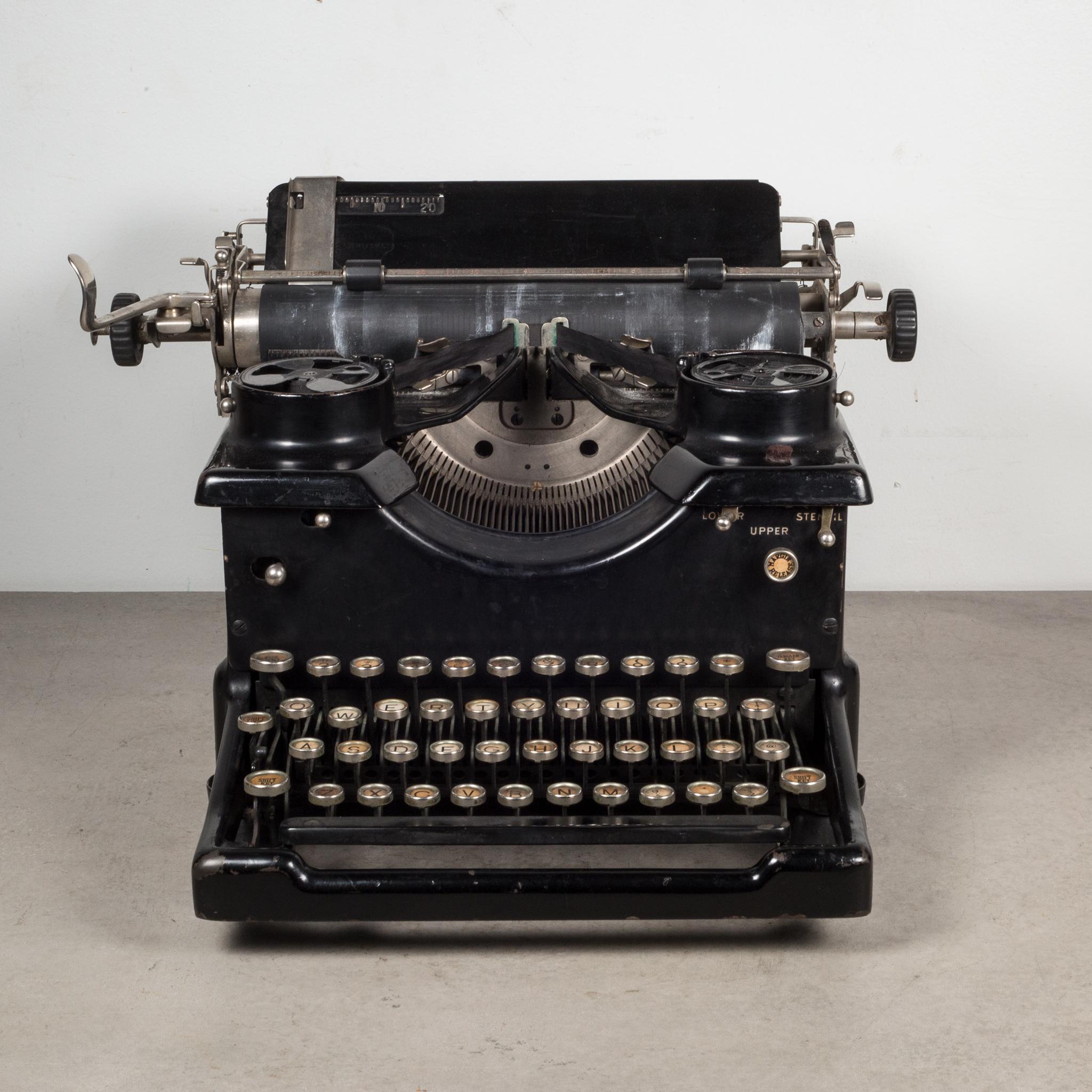 antique royal typewriter with glass sides