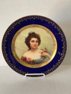 Antiker Royal Vienna Cabinet-Porträtteller, Royal Vienna Cabinet