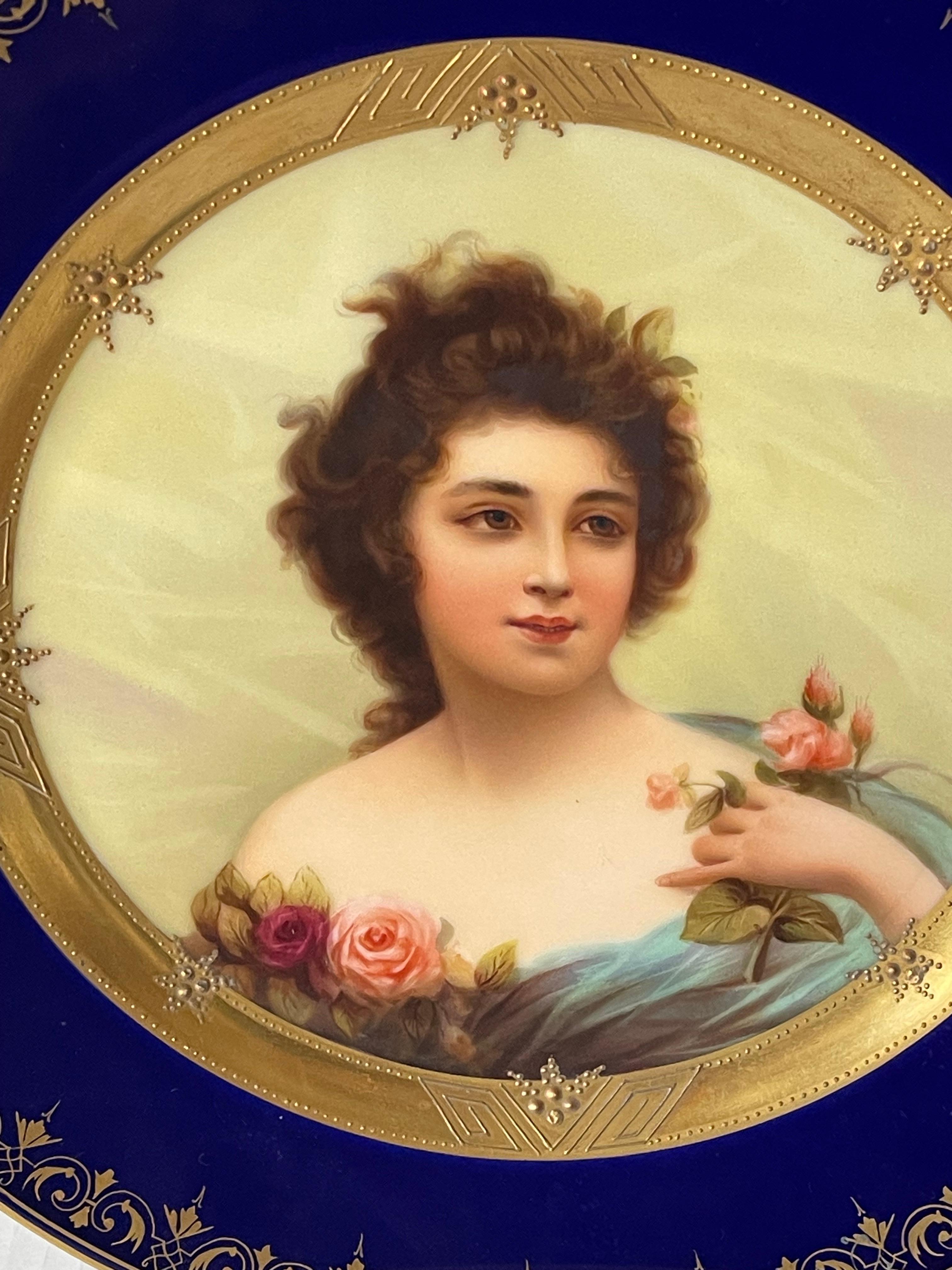 Placa antigua de retrato de gabinete real de Viena Mediados del siglo XIX en venta