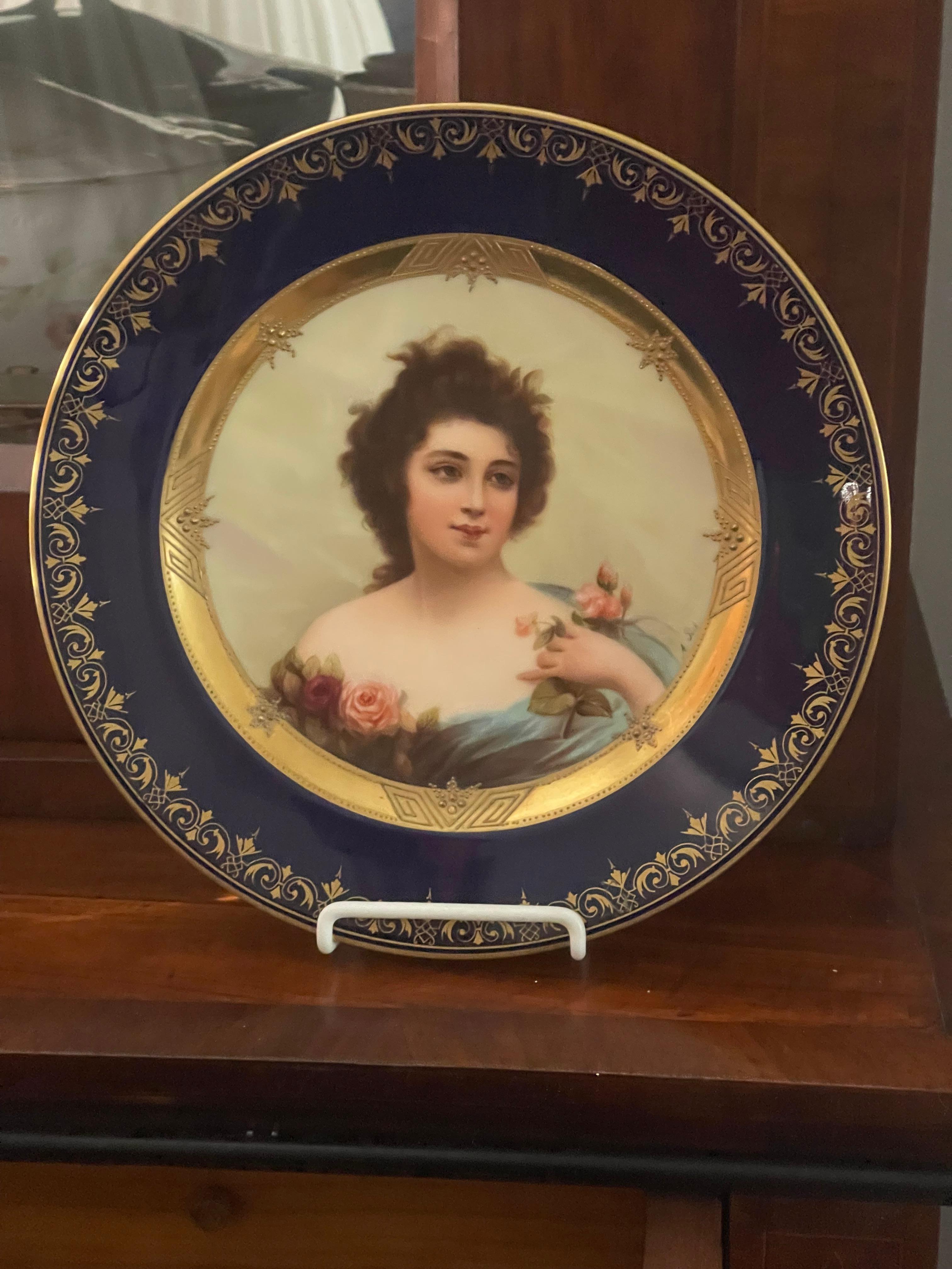 Placa antigua de retrato de gabinete real de Viena en venta 2