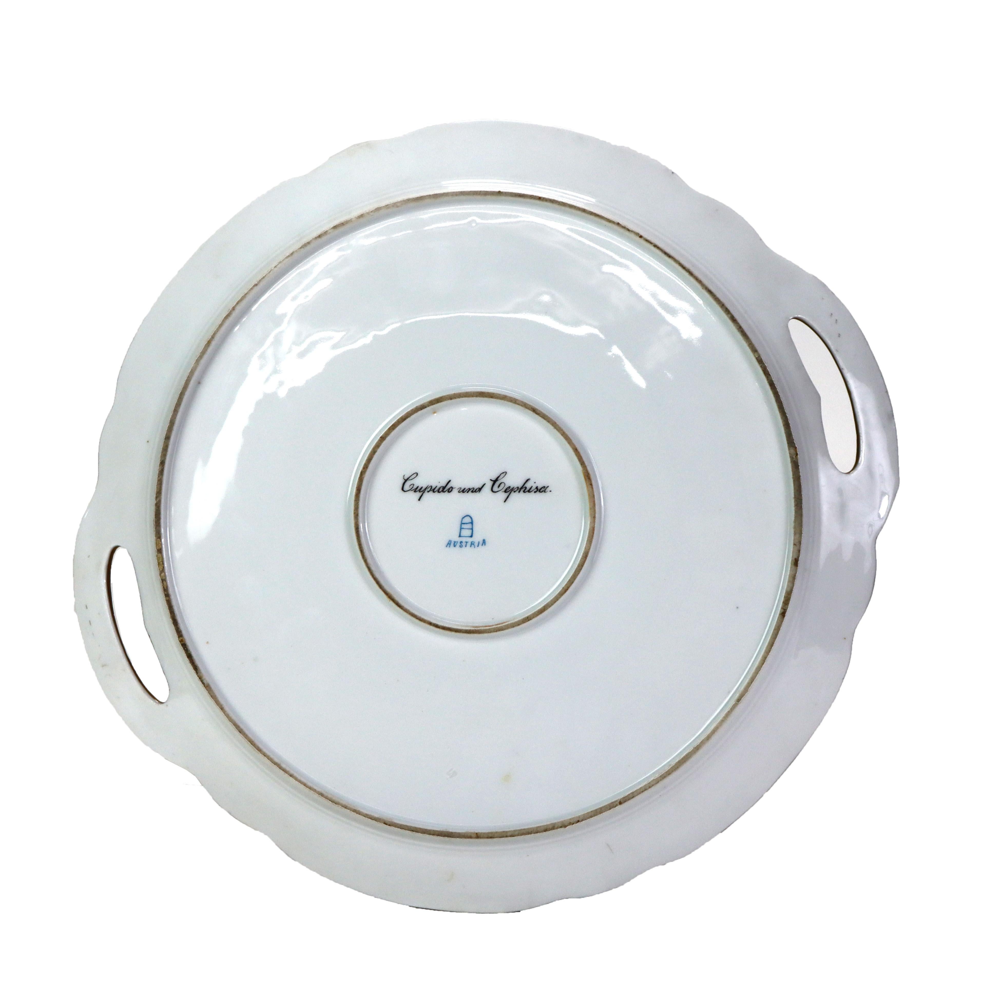 Antique Royal Vienna Cupido & Cephisa Porcelain Double Handled Charger C1890 For Sale 4