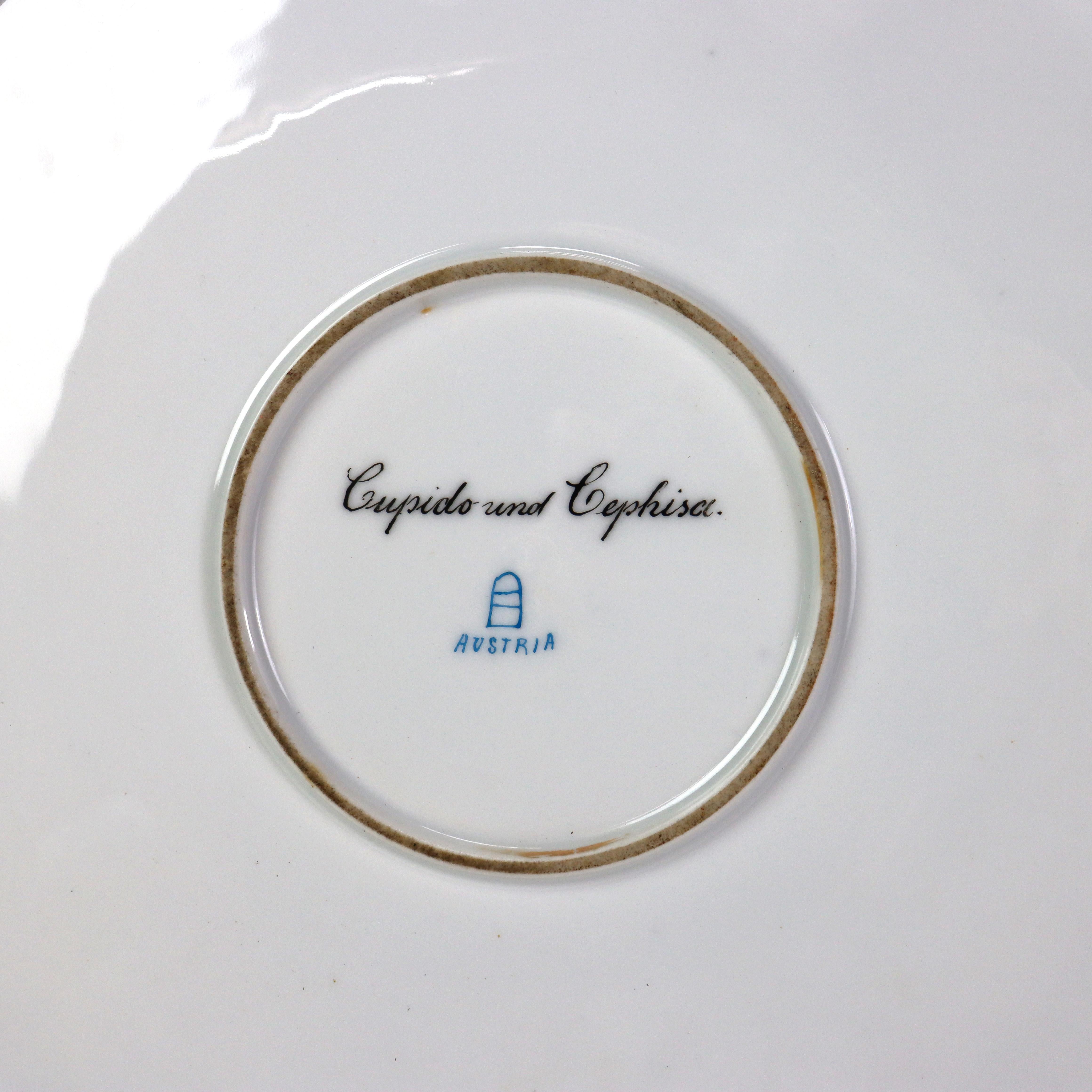 Antique Royal Vienna Cupido & Cephisa Porcelain Double Handled Charger C1890 For Sale 5