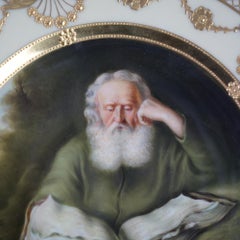 Antique Royal Vienna Fraurueth Porcelain Portrait Plate with Gilt Border C1890