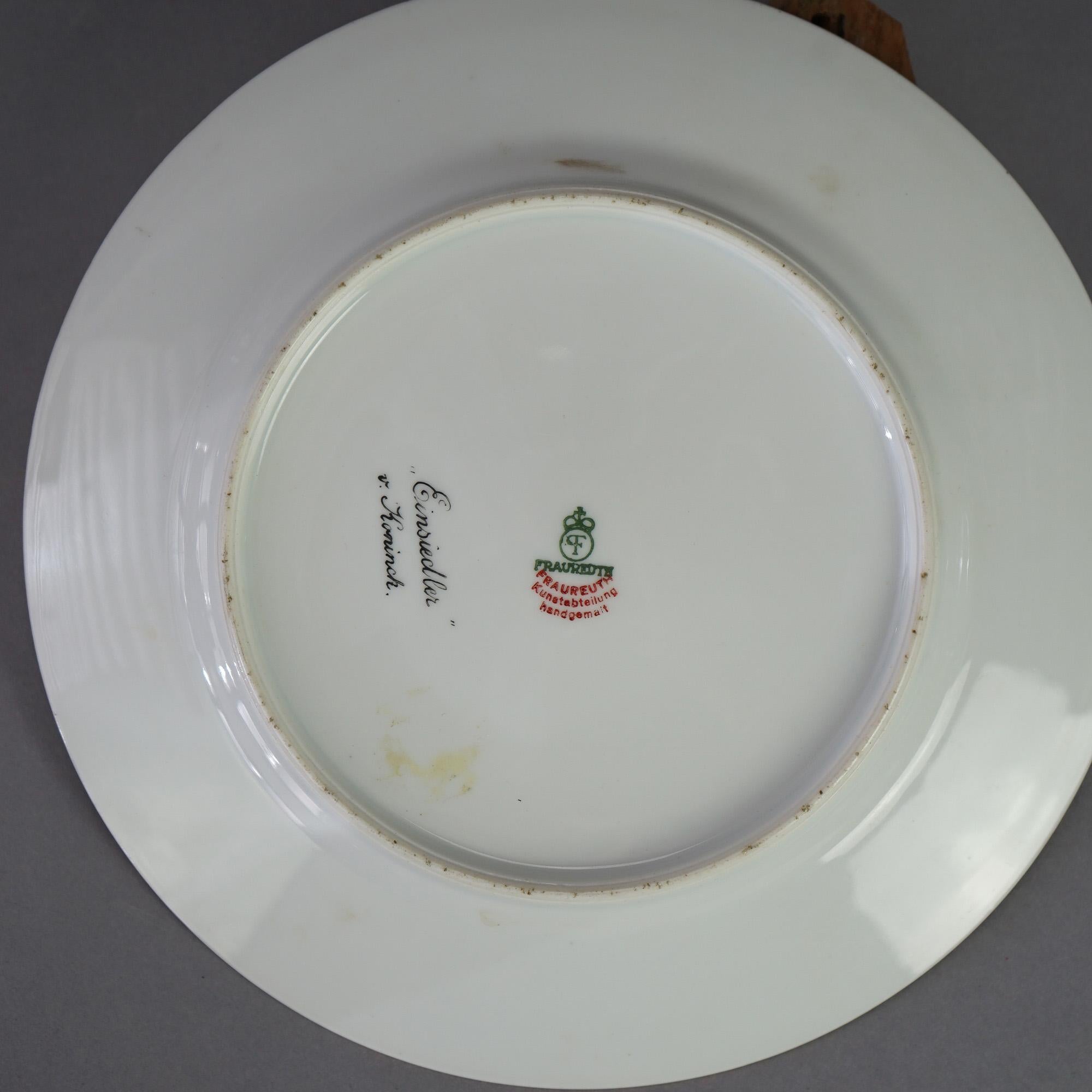 Antique Royal Vienna Fraurueth Porcelain Portrait Plate with Gilt Border C1890 1
