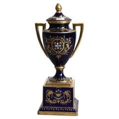 Antique Royal Vienna Hand Painted & Gilt Porcelain Lidded Urn C1890