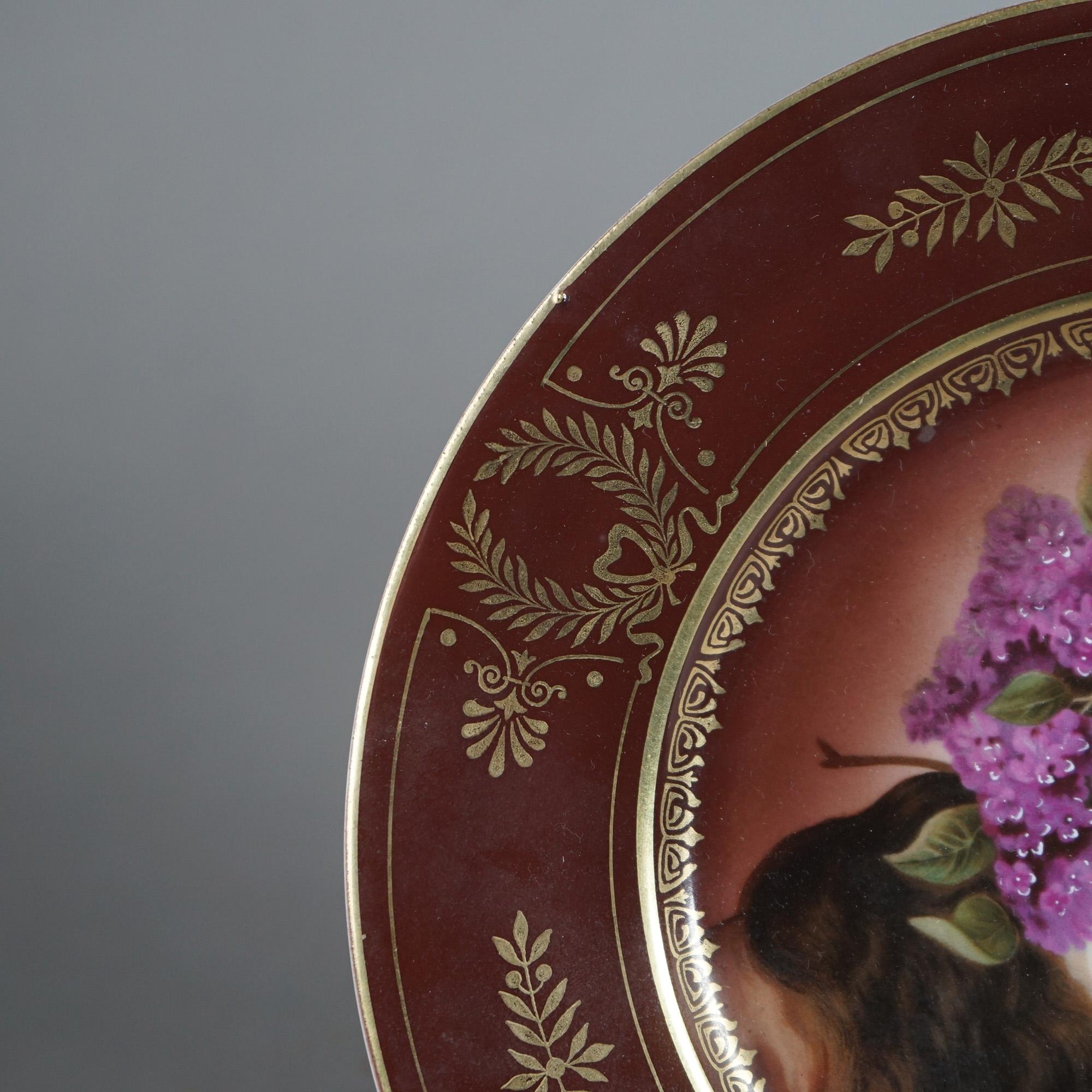 20th Century Antique Royal Vienna Hand Painted & Gilt Porcelain Portrait Plate C1900