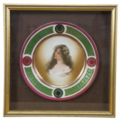 Antique Royal Vienna MZ Austria Constance Portrait Shadow Box Plate
