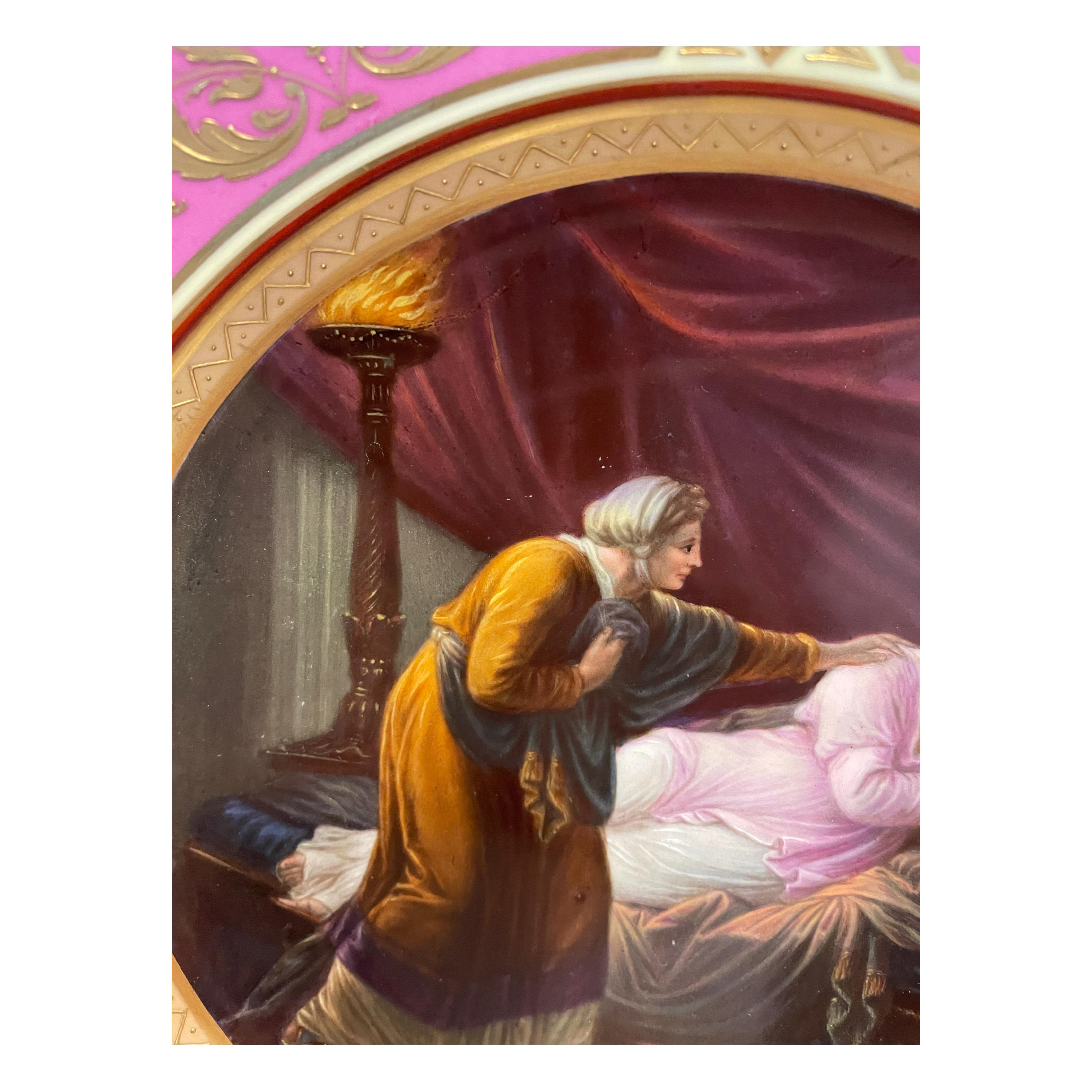 Antique Royal Vienna Porcelain Cabinet Plate Painting by Angelica Kauffman 1890 For Sale 3