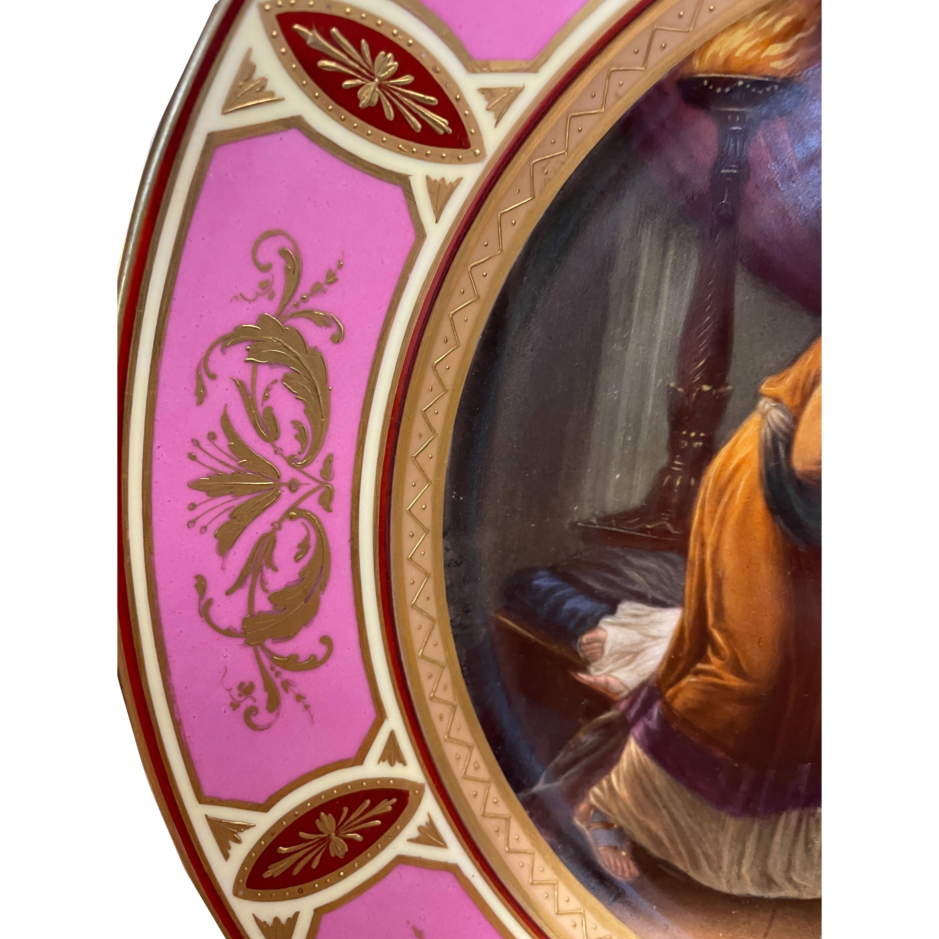 Antique Royal Vienna Porcelain Cabinet Plate Painting by Angelica Kauffman 1890 For Sale 4