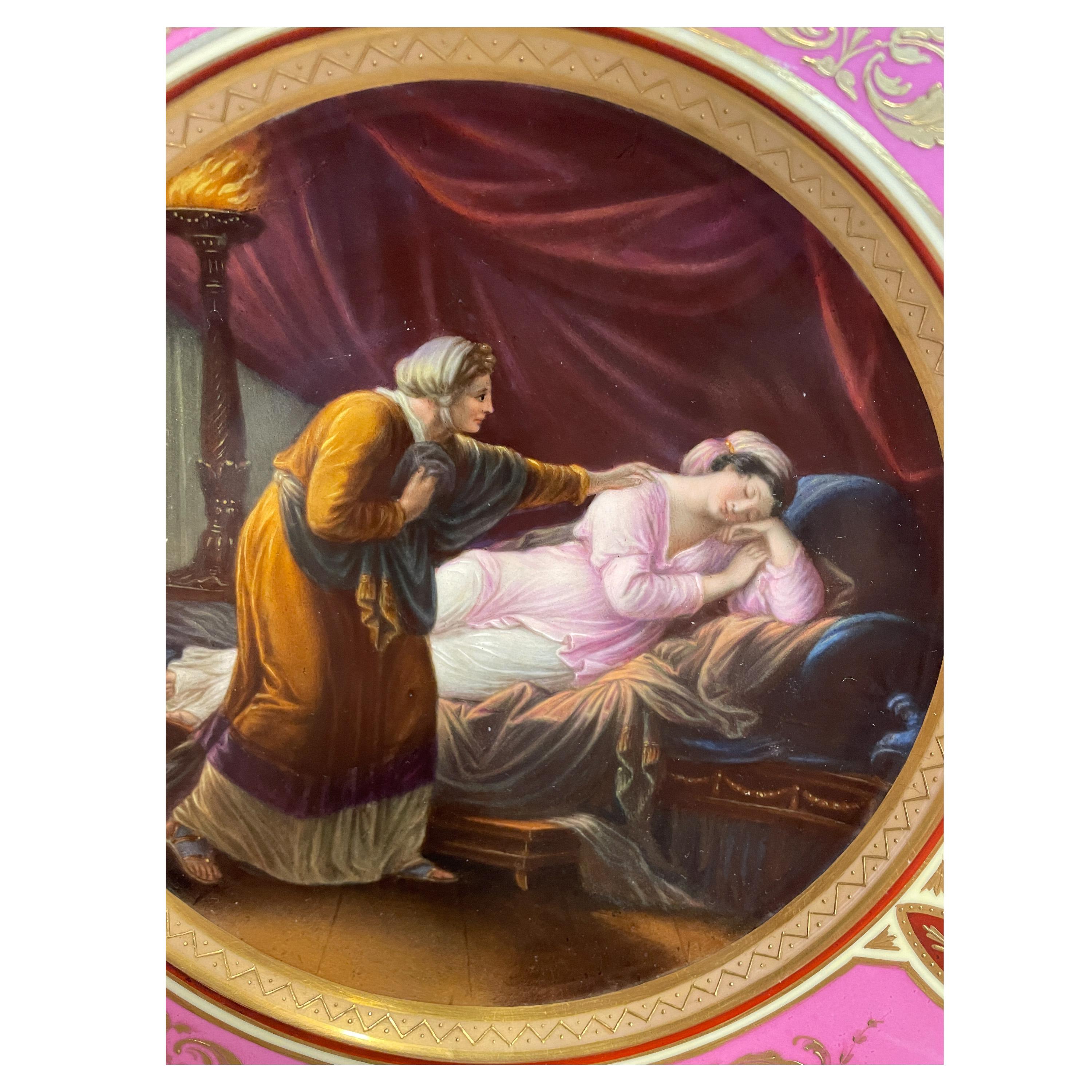 Antique Royal Vienna Porcelain Cabinet Plate Painting by Angelica Kauffman 1890 For Sale 2