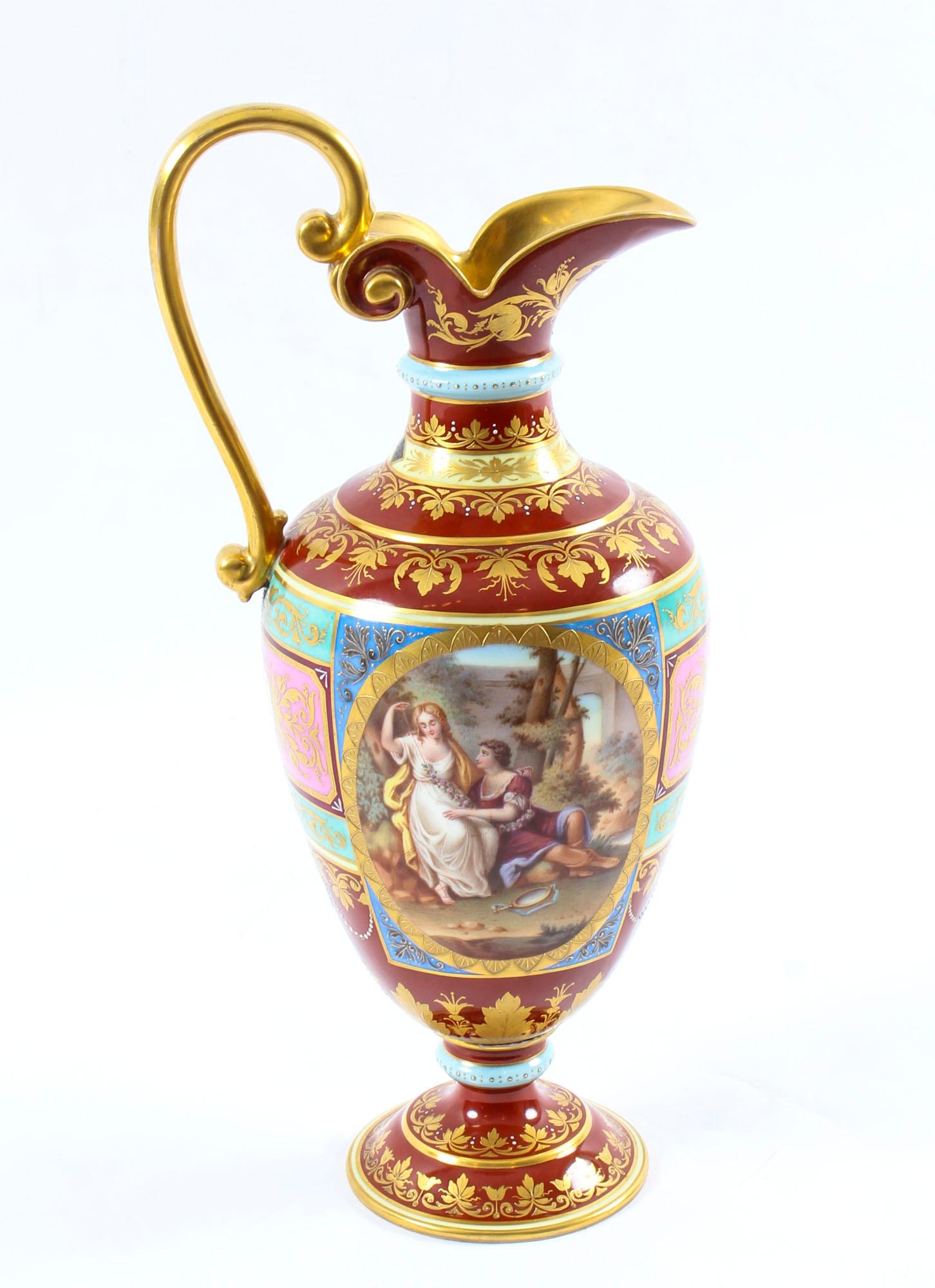 Antique Royal Vienna Porcelain Ewer Classical Figures, 19th Century 7