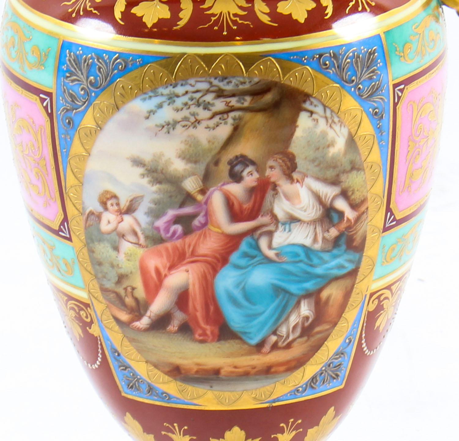 Austrian Antique Royal Vienna Porcelain Ewer Classical Figures, 19th Century