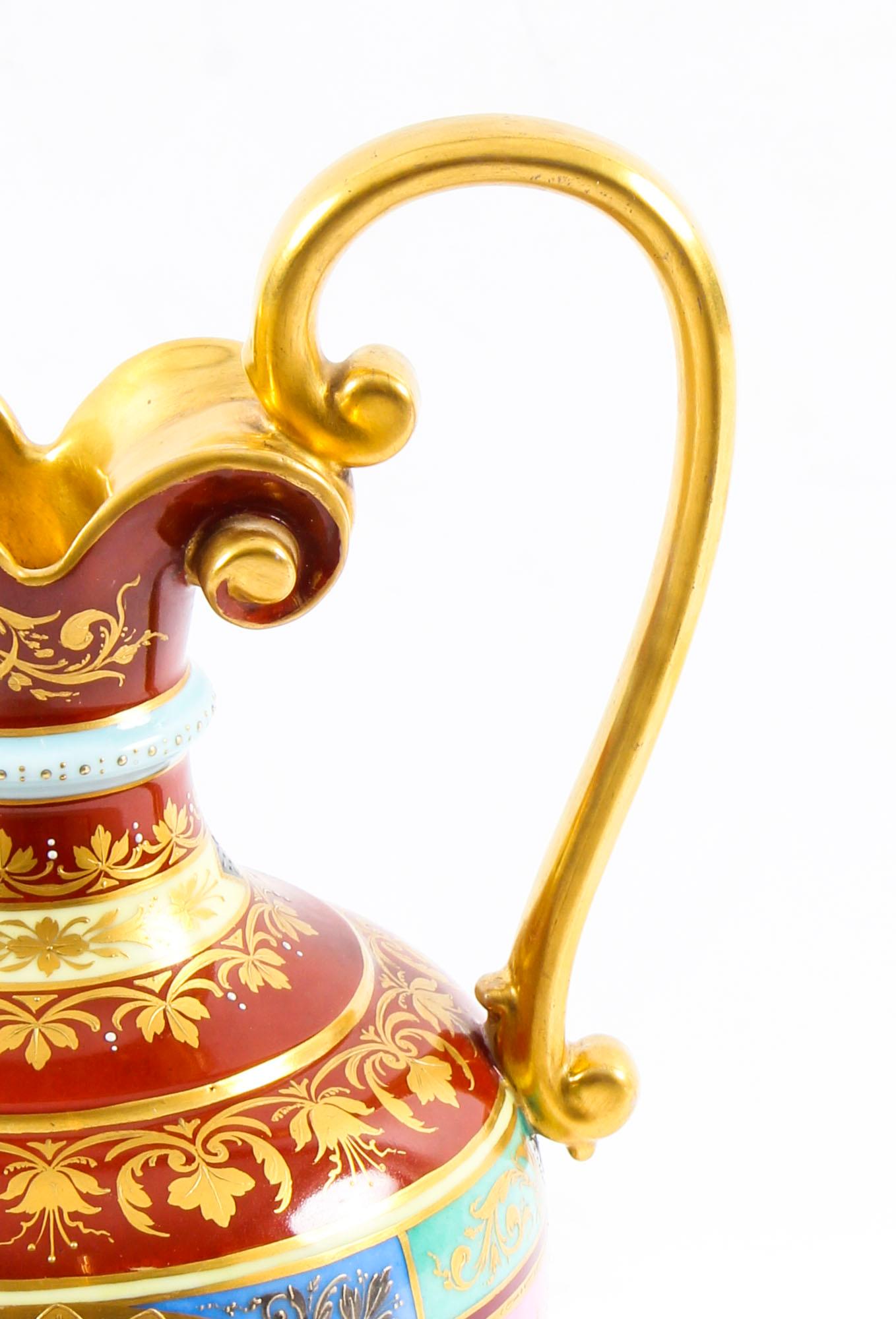Antique Royal Vienna Porcelain Ewer Classical Figures, 19th Century 3