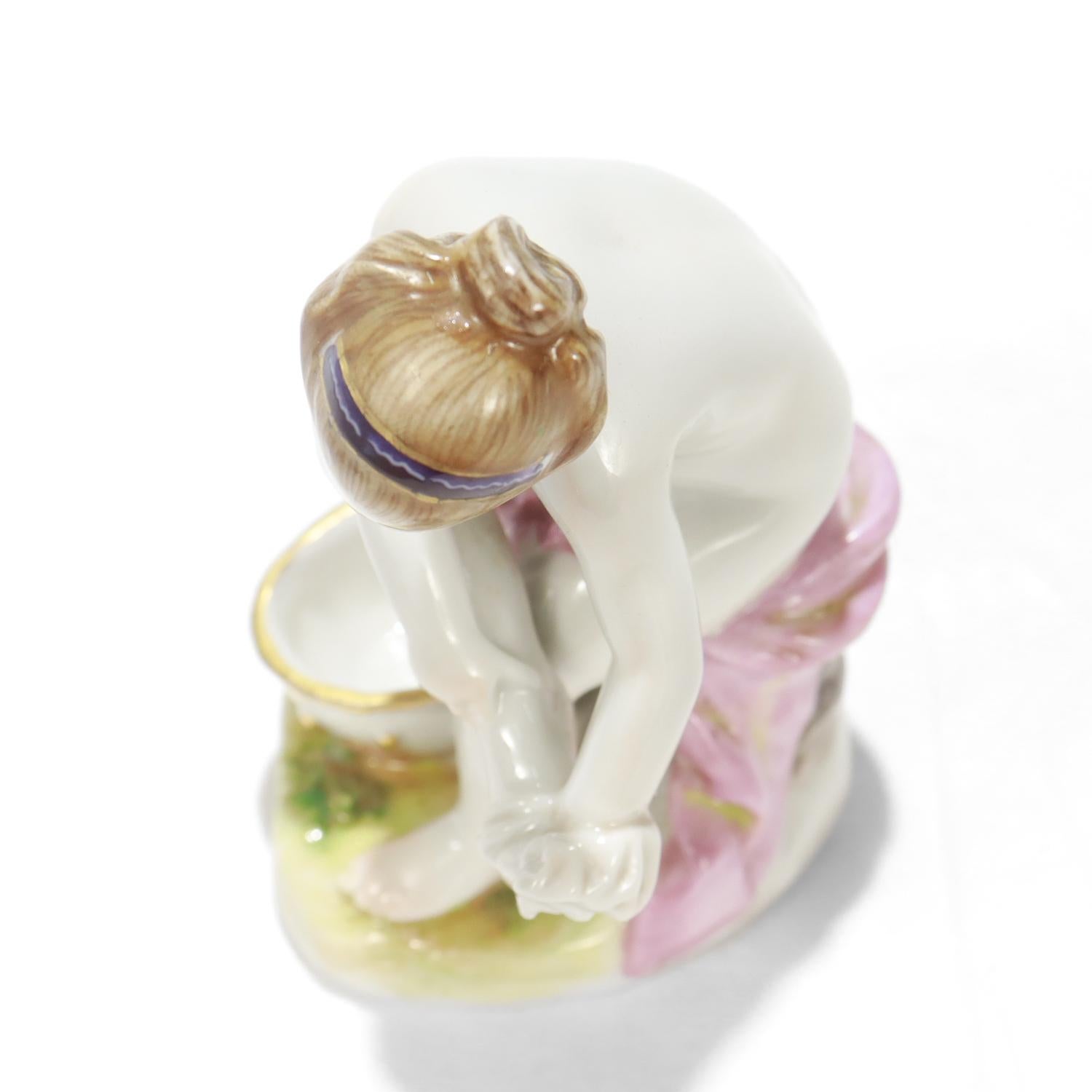 Antique Royal Vienna Porcelain Figurine of a Footbather For Sale 3