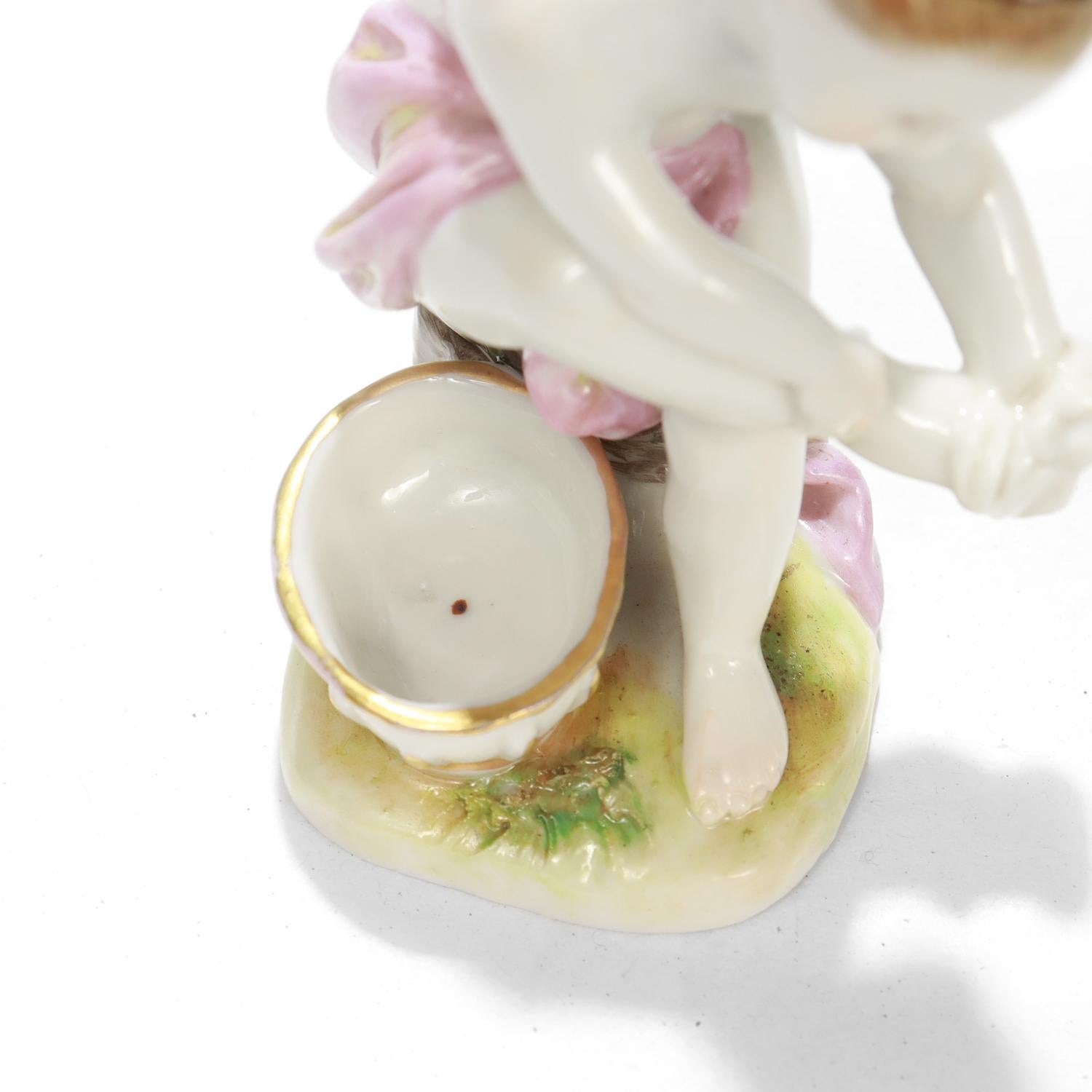 Antique Royal Vienna Porcelain Figurine of a Footbather For Sale 5