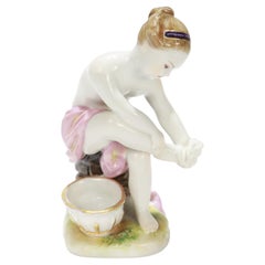 Antique Royal Vienna Porcelain Figurine of a Footbather