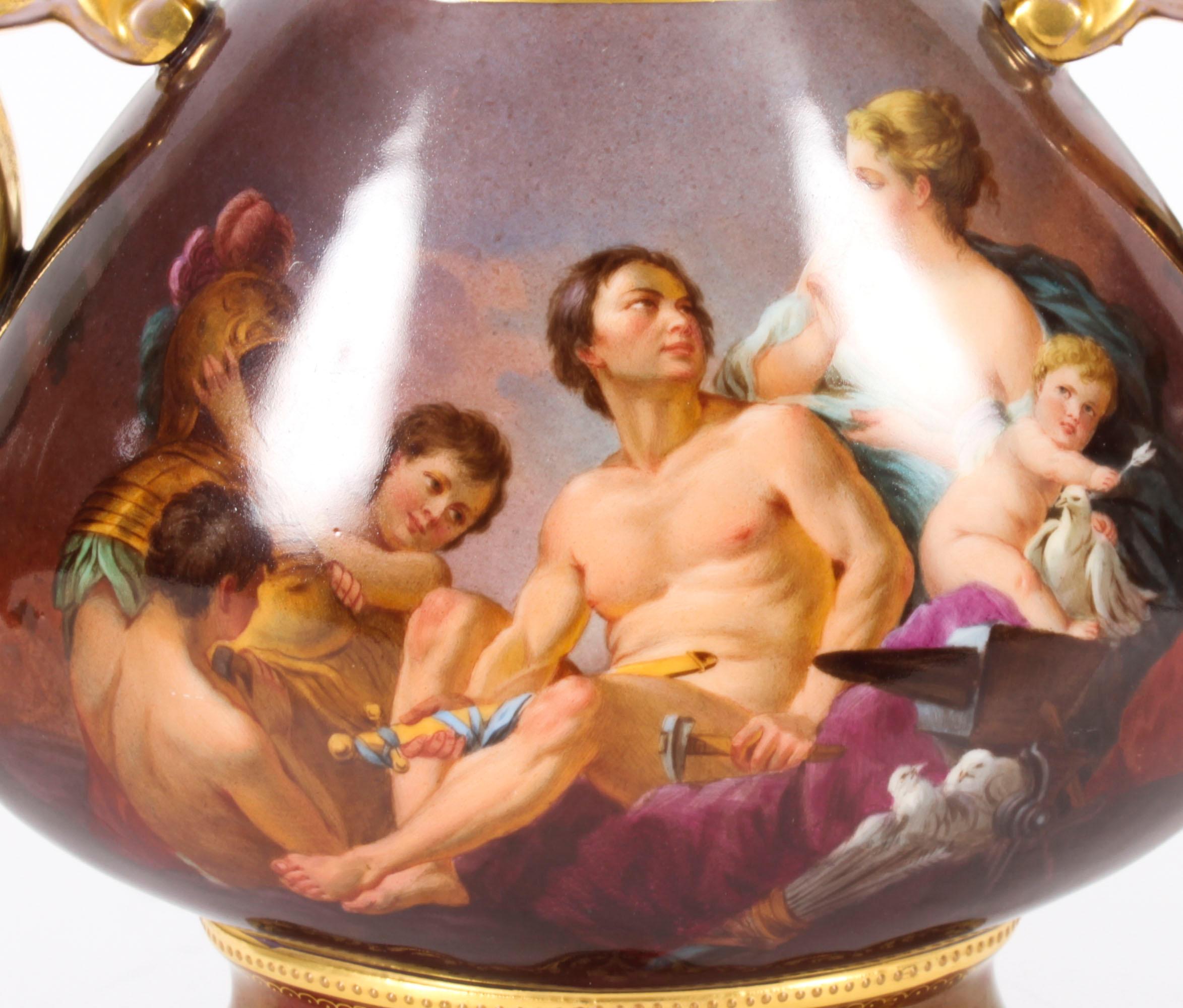 Austrian Antique Royal Vienna Porcelain Hand painted Vase 19th Century For Sale