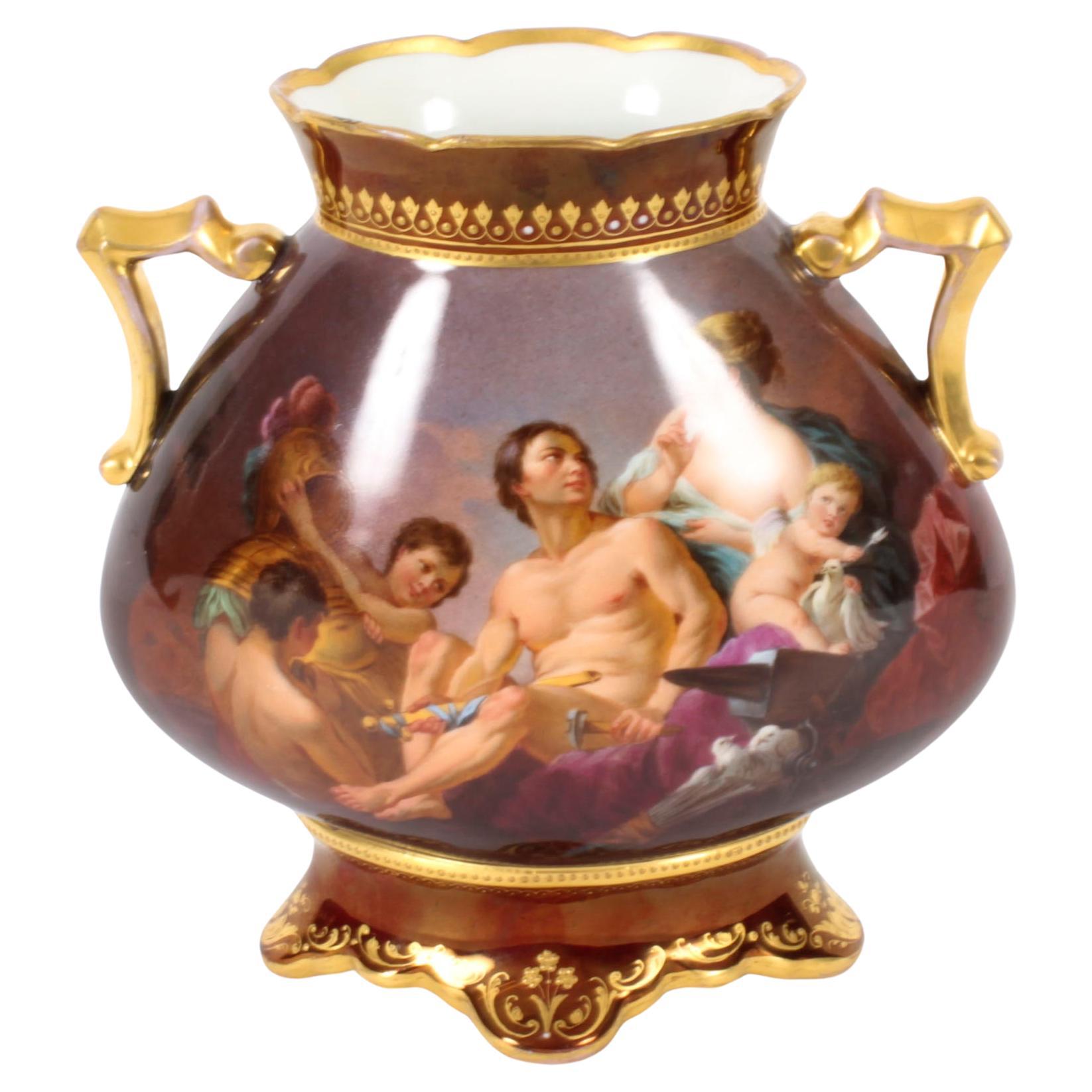 Antiques Royal Vienna Porcelain Hand painted Vase 19ème siècle