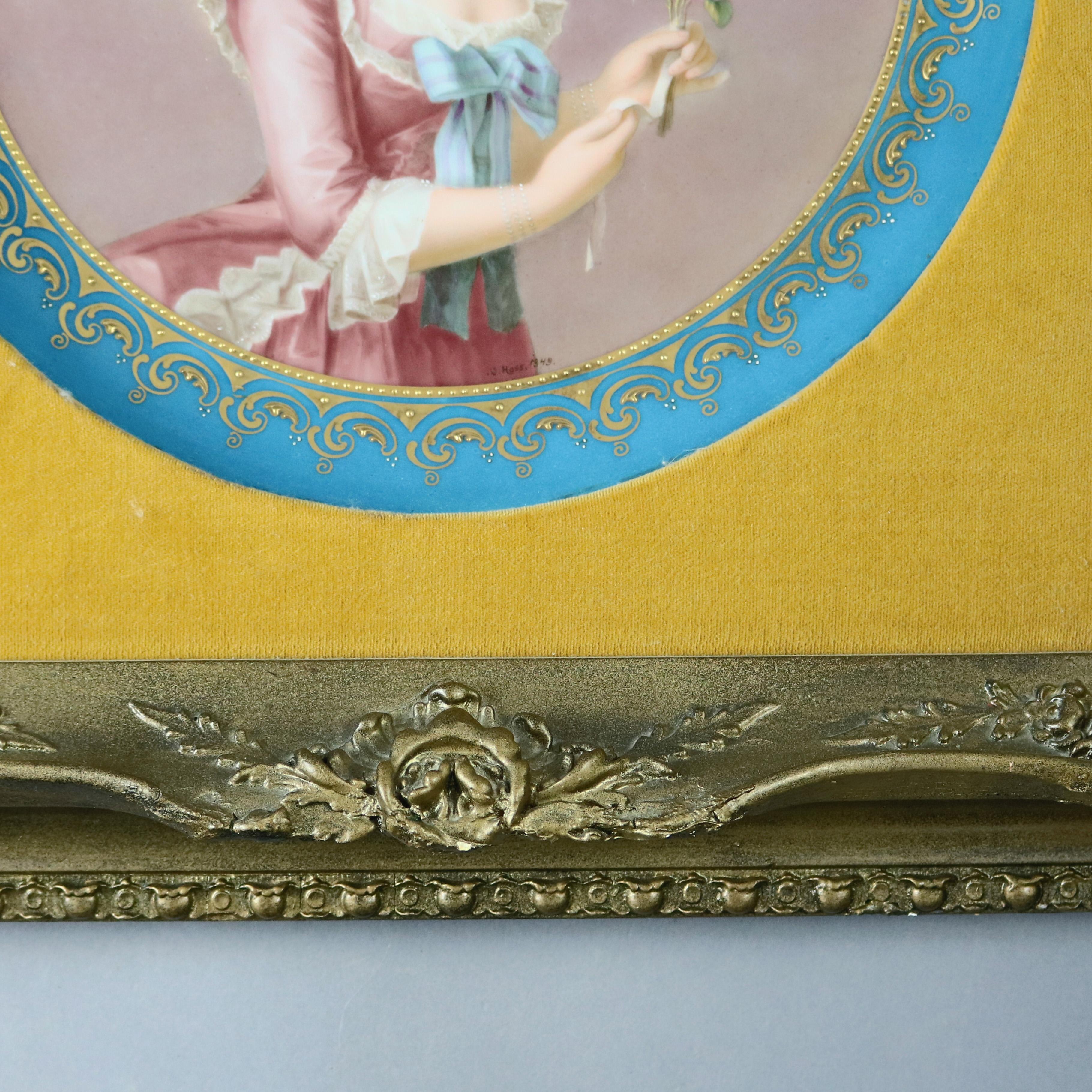 Austrian Antique Royal Vienna Porcelain Portrait Plaque of Marie Antoinette, circa 1890