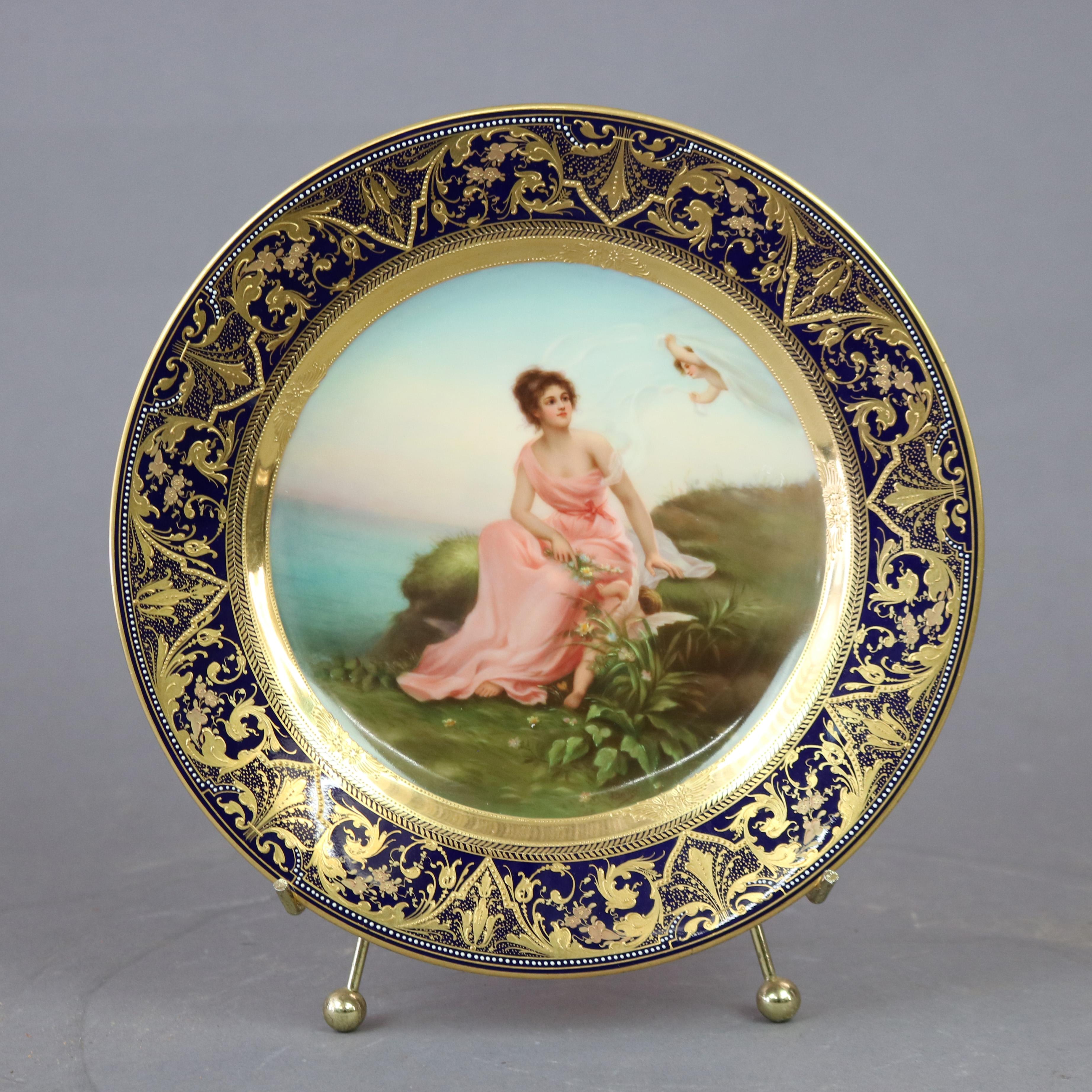 An antique Austrian plate by Royal Vienna titled 