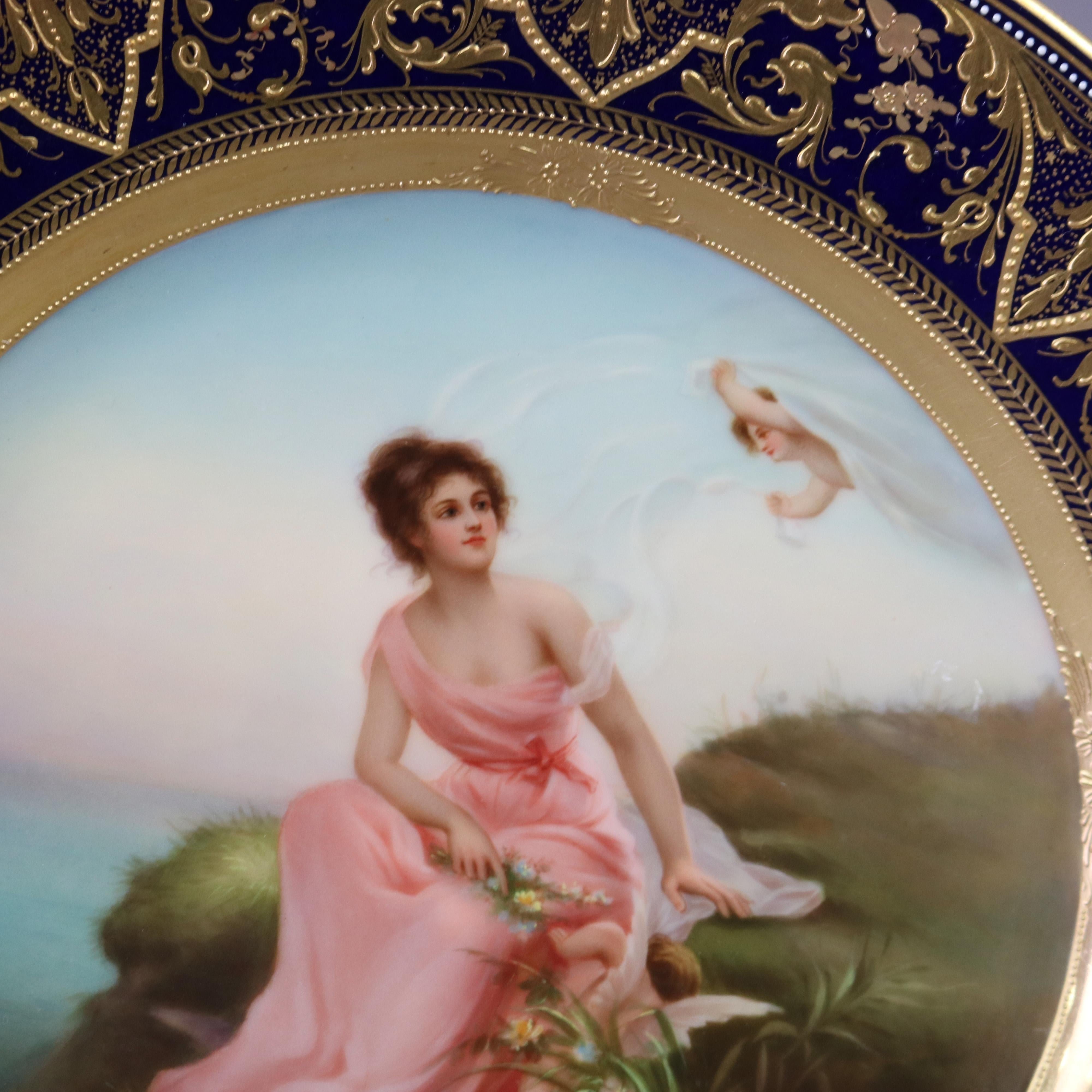 Austrian Antique Royal Vienna Porcelain Portrait Plate, 