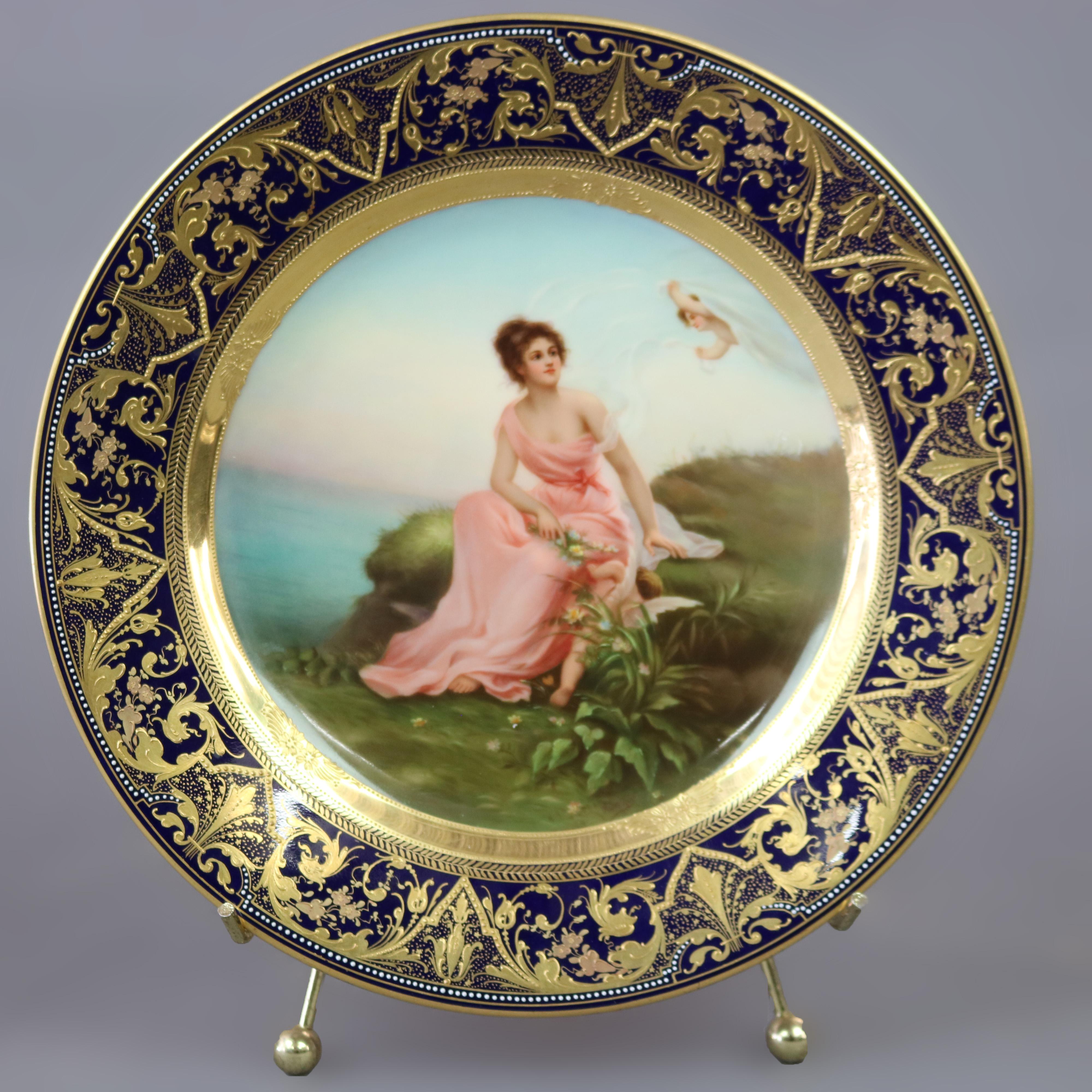 Antique Royal Vienna Porcelain Portrait Plate, 