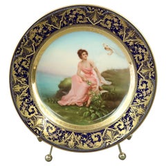 Antique Royal Vienna Porcelain Portrait Plate, "Amorosa", circa 1900