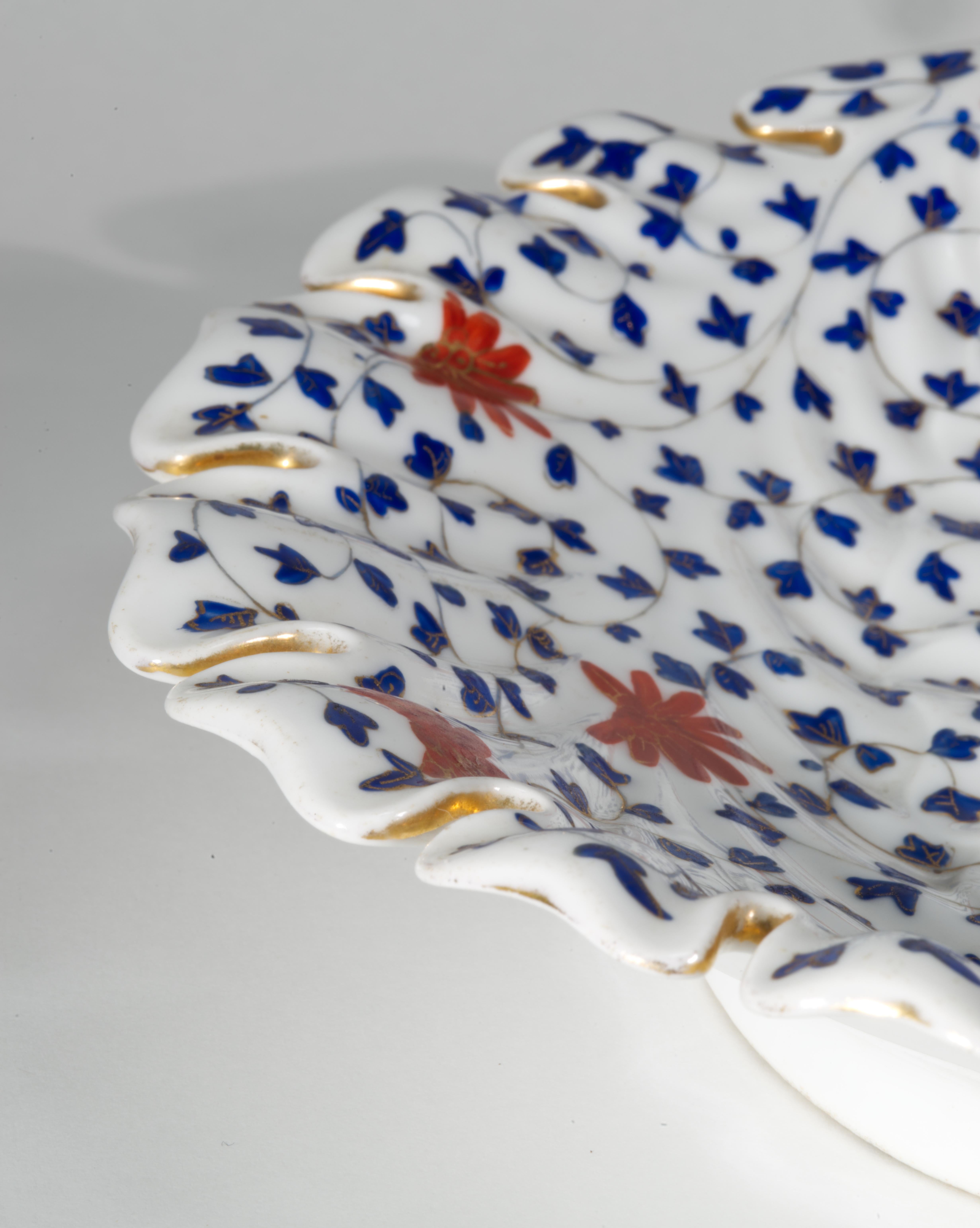 Gilt Antique Royal Vienna Porcelain Serving Platter, Victorian Hand Painted For Sale