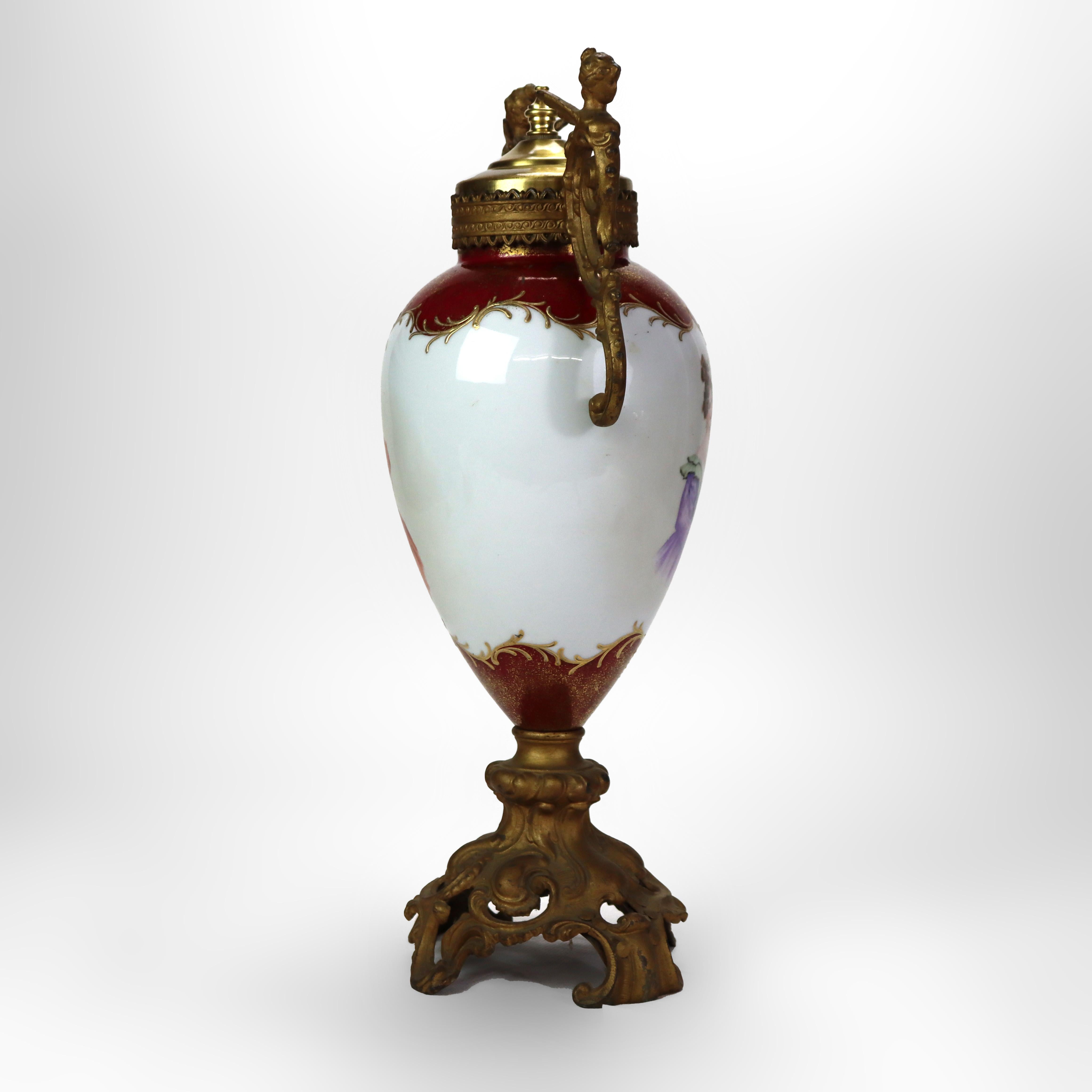 Antike Royal Vienna Schule vergoldet dekoriert Porzellan Portrait Urne C1900

Maße - 18,25 